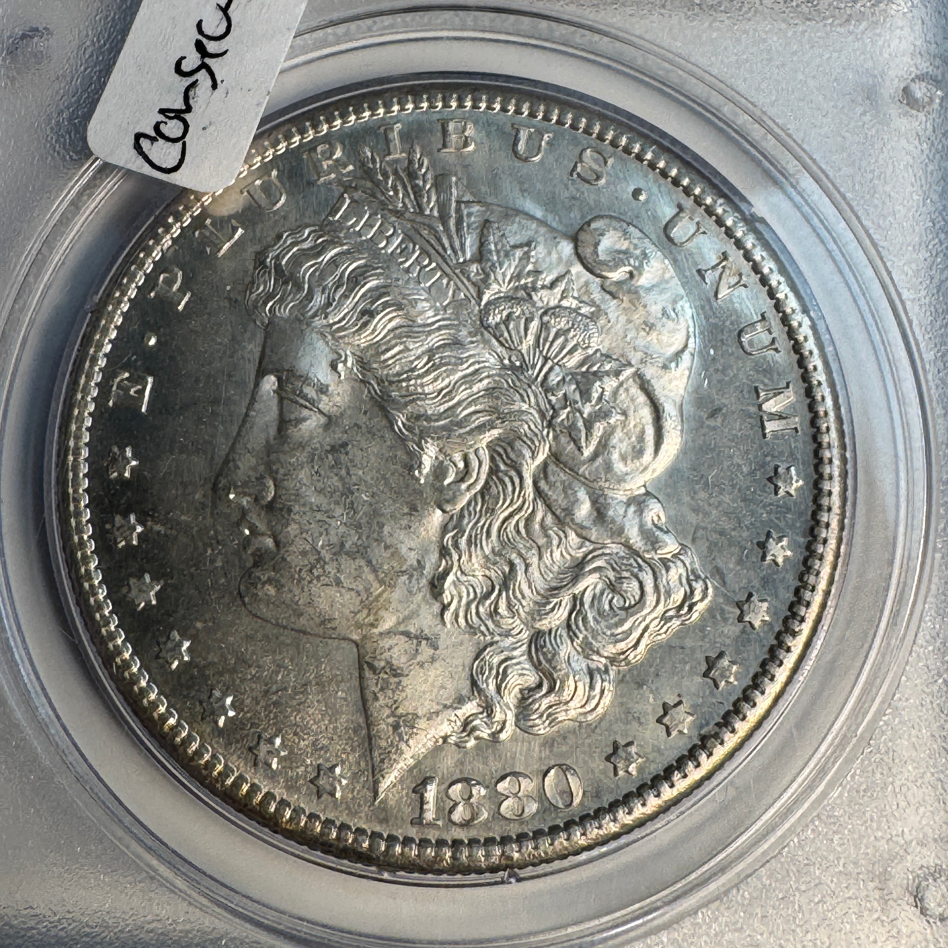 Trio of Consecutive Serial# PCGS Rattler Morgans: 1879-S MS62, 1880-S MS63, 1881 MS62