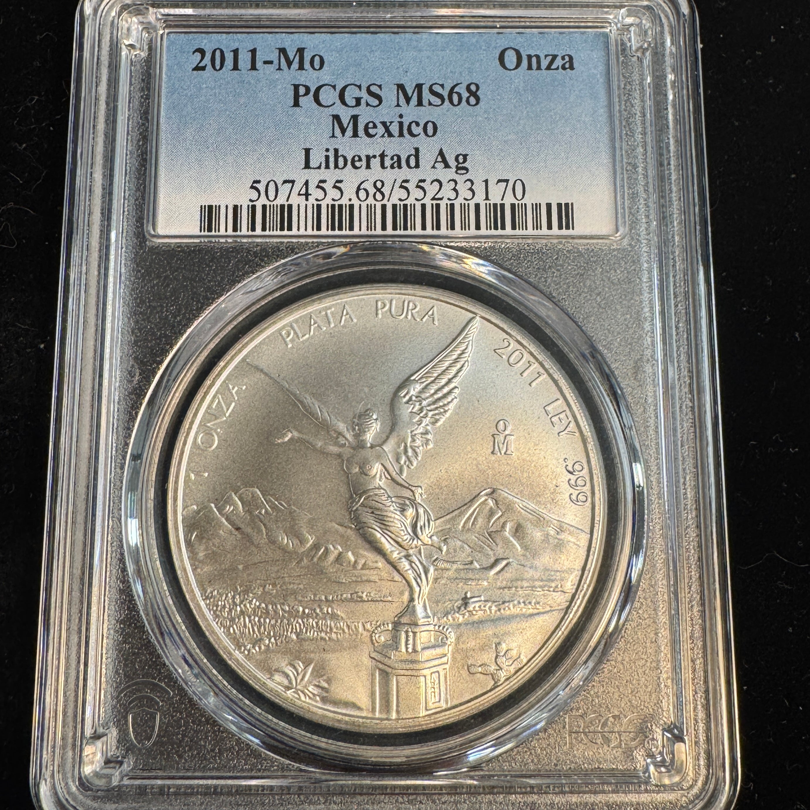 2011-Mo Mexico 1 Onza Libertad, PCGS MS-68