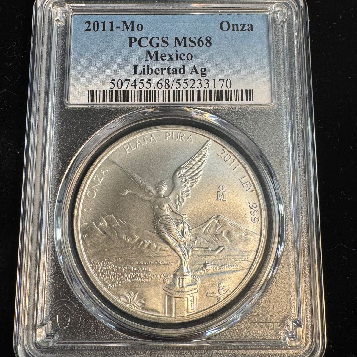 2011-Mo Mexico 1 Onza Libertad, PCGS MS-68