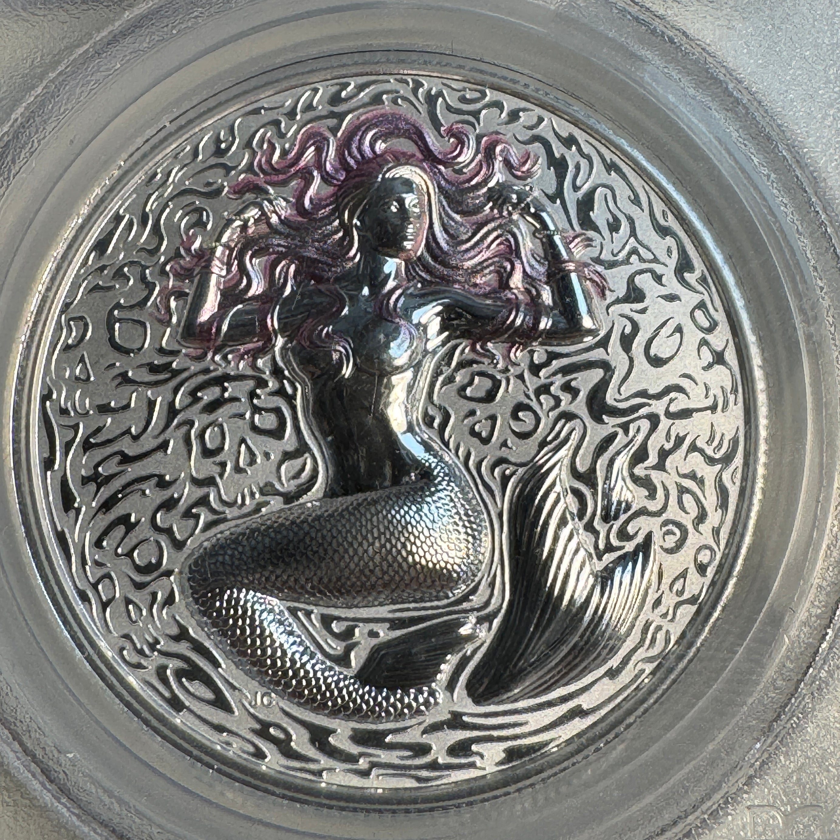 2026 Reverse Proof Niue $1 Pink Hair Mermaid 1oz 999 silver, PR-69