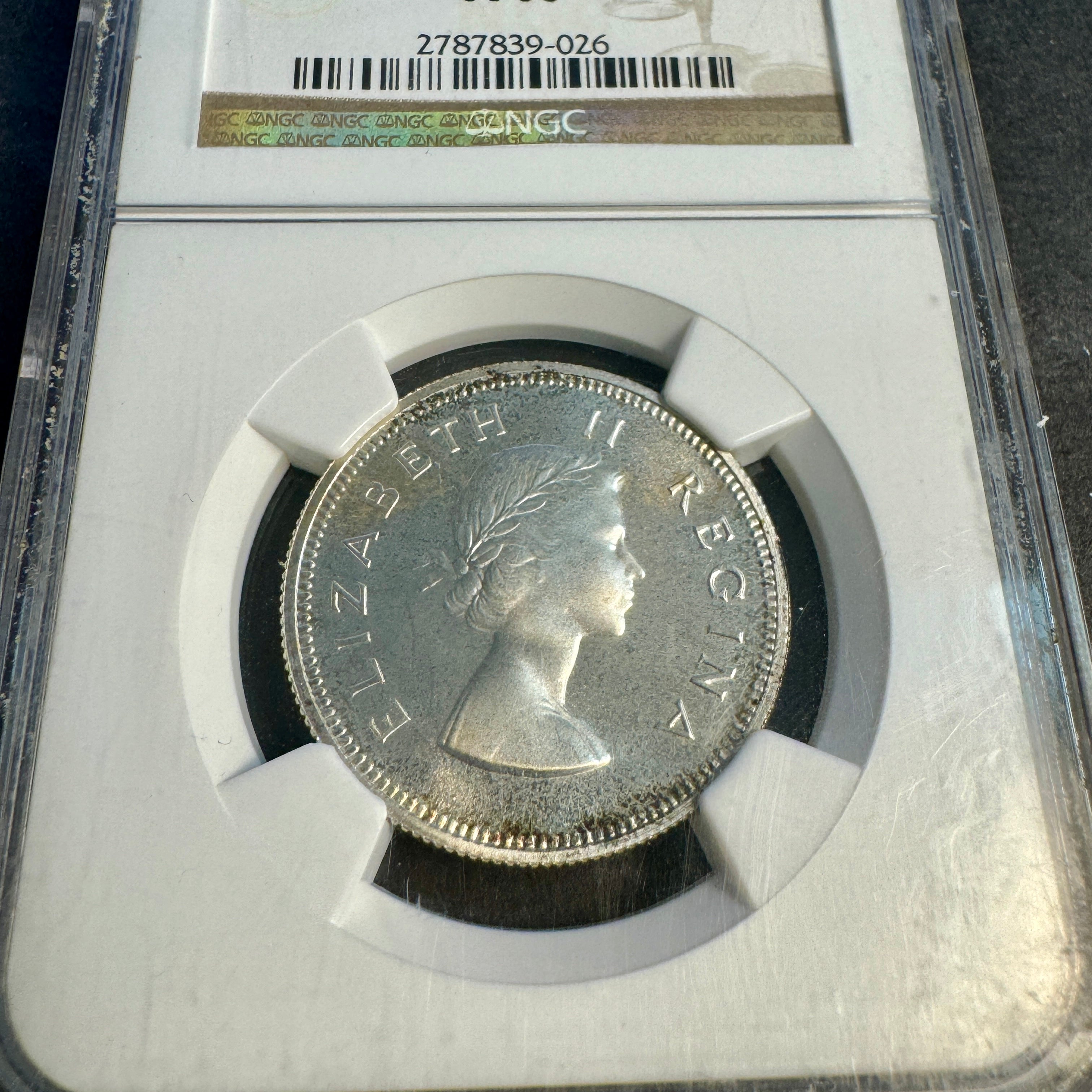 1953 South Africa AR 2 Shillings Proof, QEII, 5000 mintage, NGC PF-66