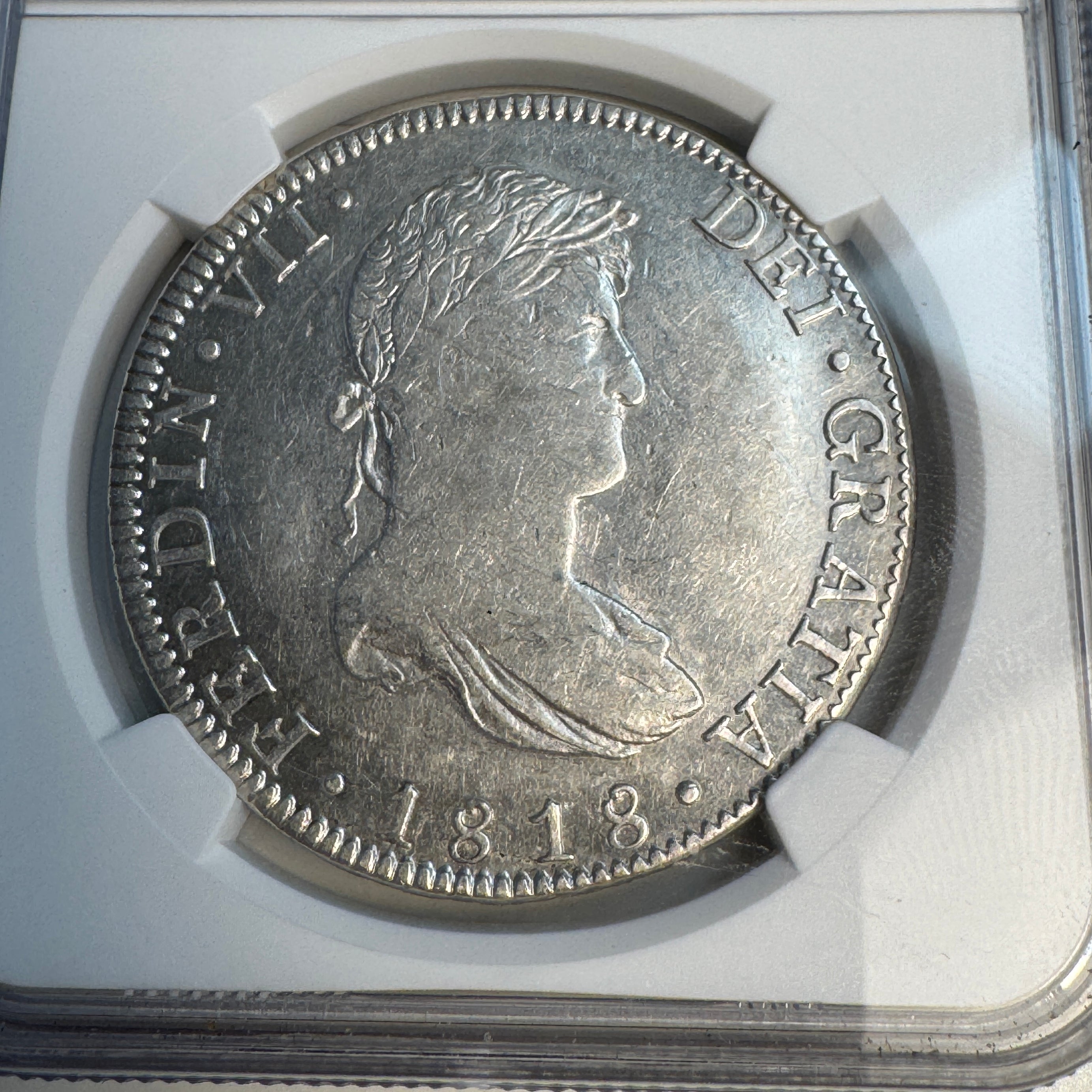 1818 Mo-JJ Mexico 8 Reales, Ferd. II, NGC AU-55
