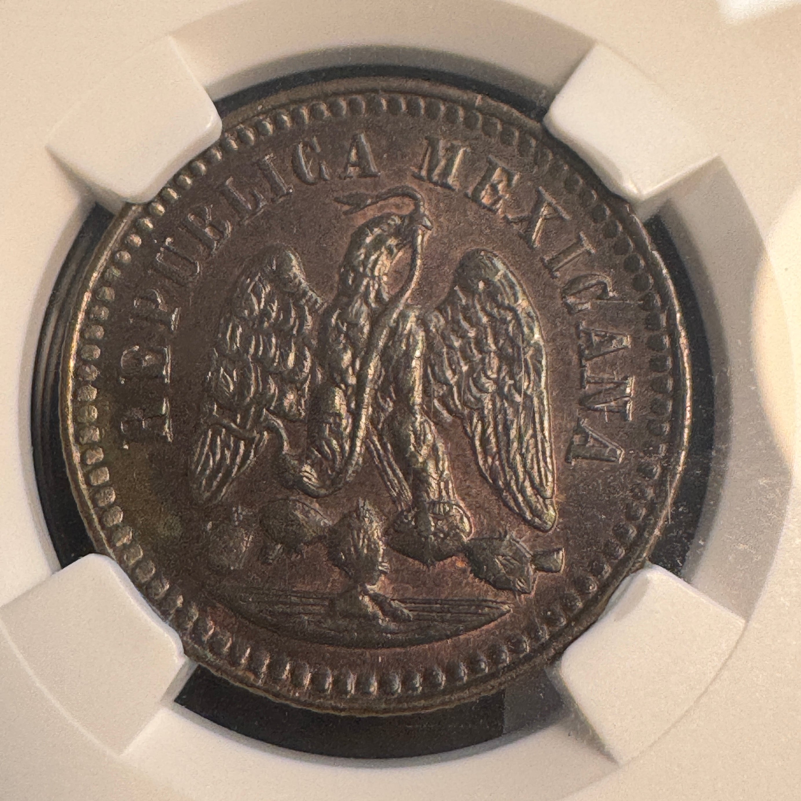 1896-Mo Mexico 2nd Rep. 1 Centavo, NGC MS-64 BN 🇲🇽
