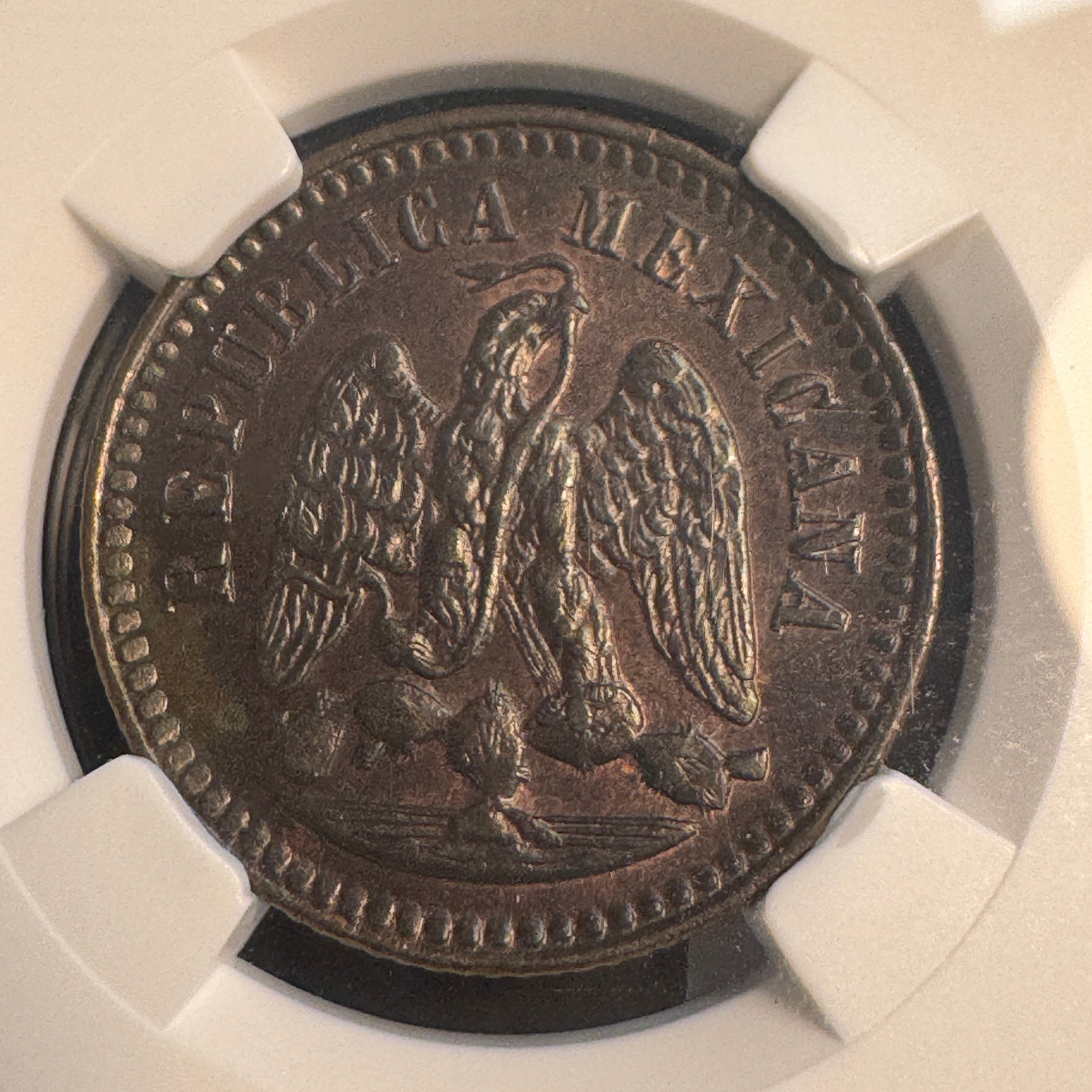 1896-Mo Mexico 2nd Rep. 1 Centavo, NGC MS-64 BN 🇲🇽