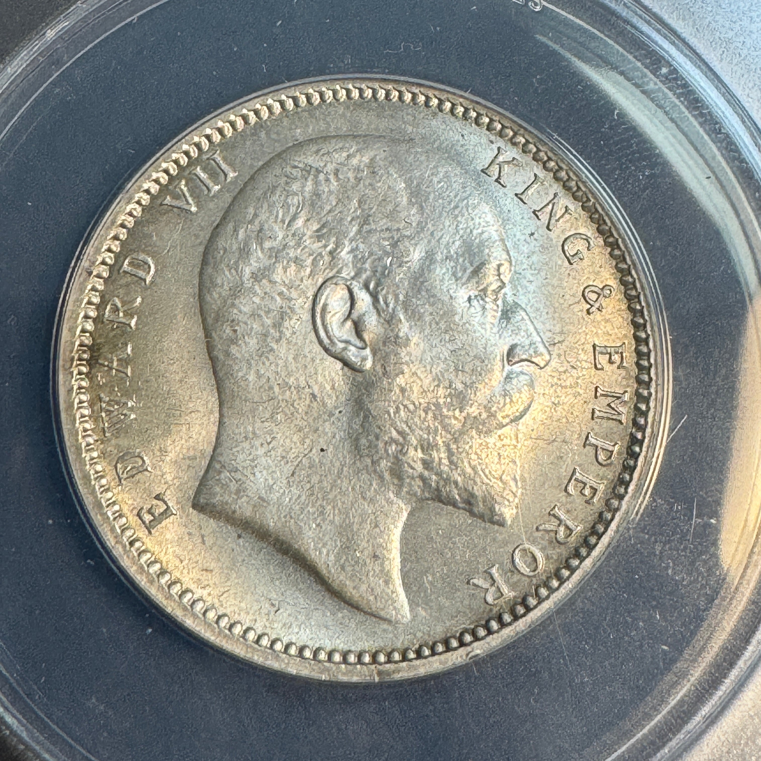 1903-C British India One Rupee, Edward VII, ANACS MS-63 🇬🇧🇮🇳