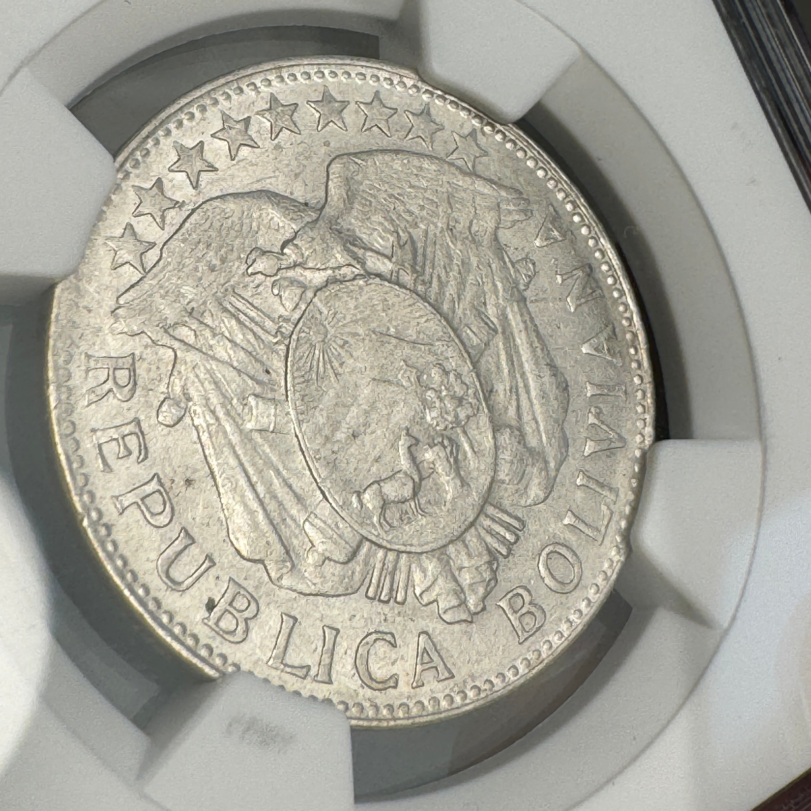 1903 PTS-MM Bolivia AR 50 Centavos, NGC MS-62, Pop 3/1 🇧🇴