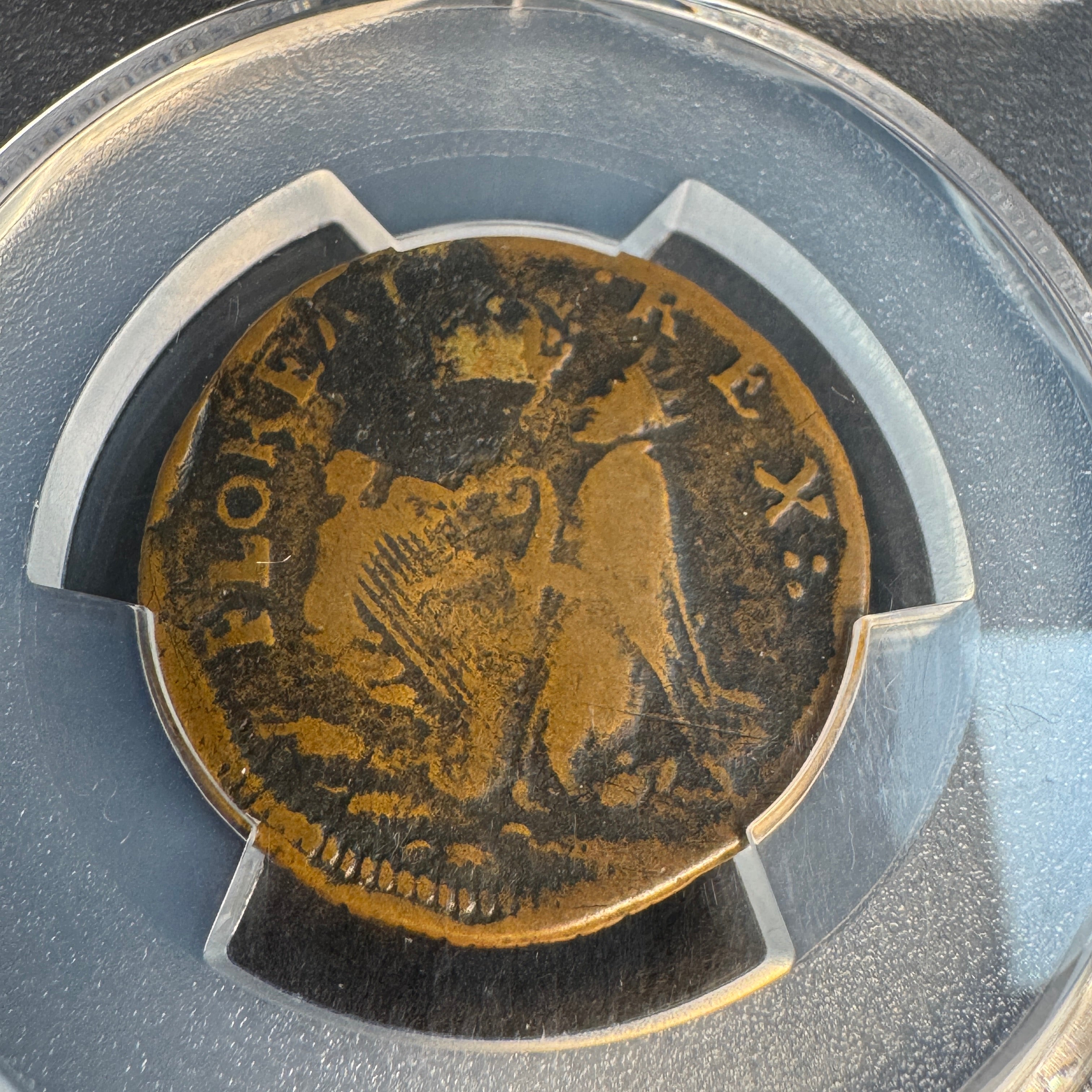 1670s New Jersey Saint Patrick Farthing, Martin 3a.1-Fc5, PCGS F-12 ☘️