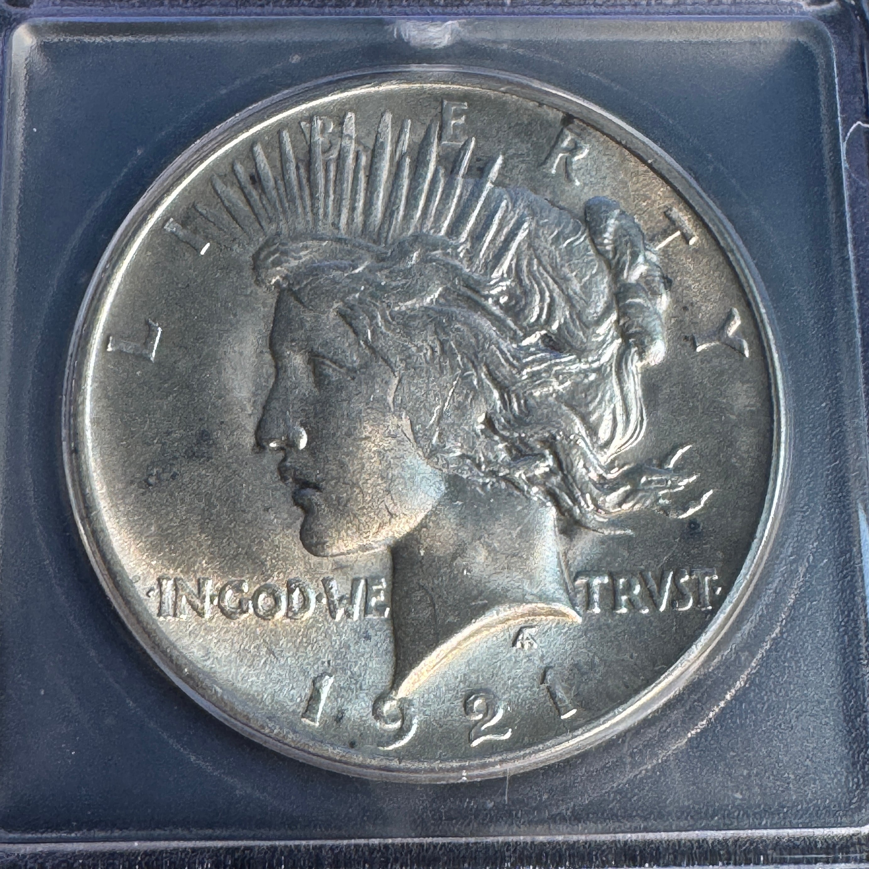 1921 (P) Peace Silver Dollar, High Relief, ICG MS-64