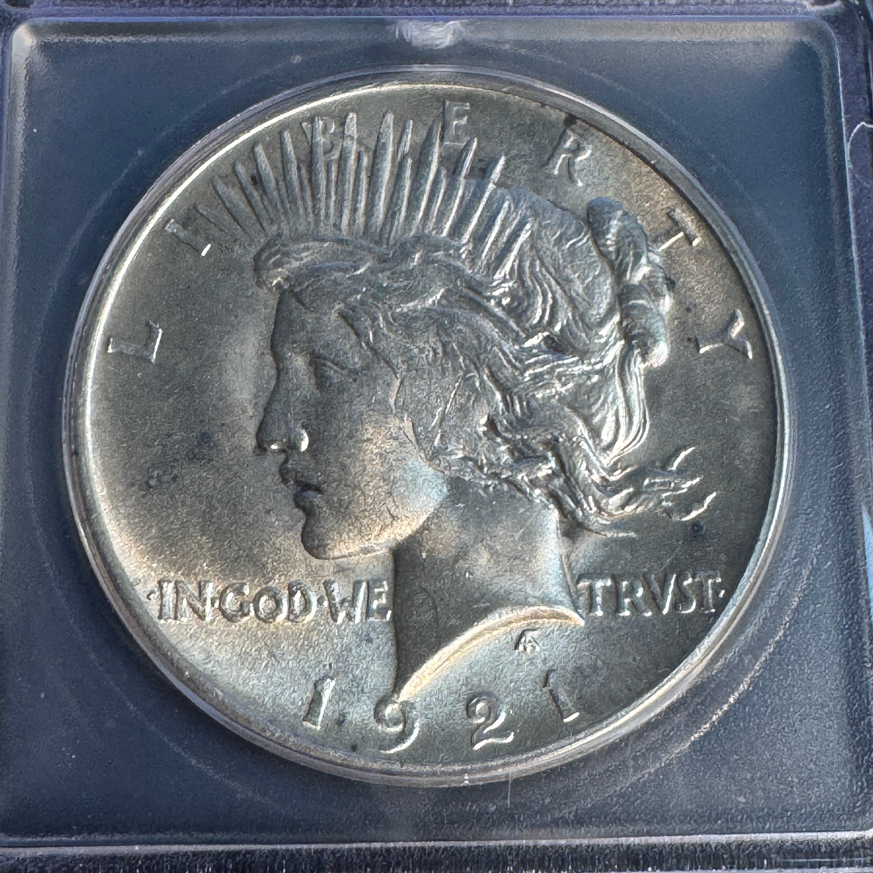 1921 (P) Peace Silver Dollar, High Relief, ICG MS-64