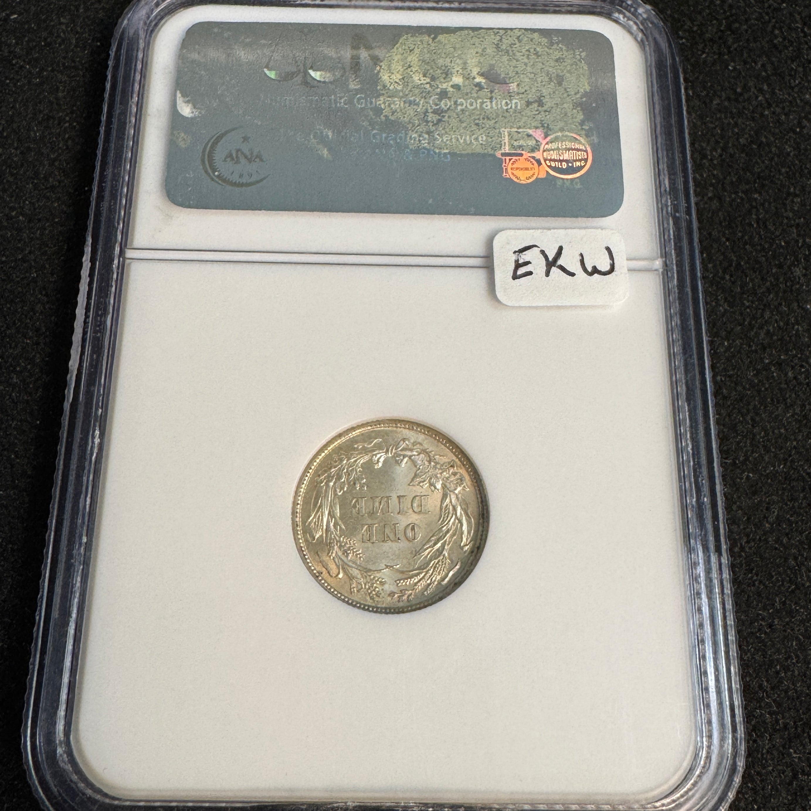 1892 Barber Dime 10c, NGC MS-64 - First Year