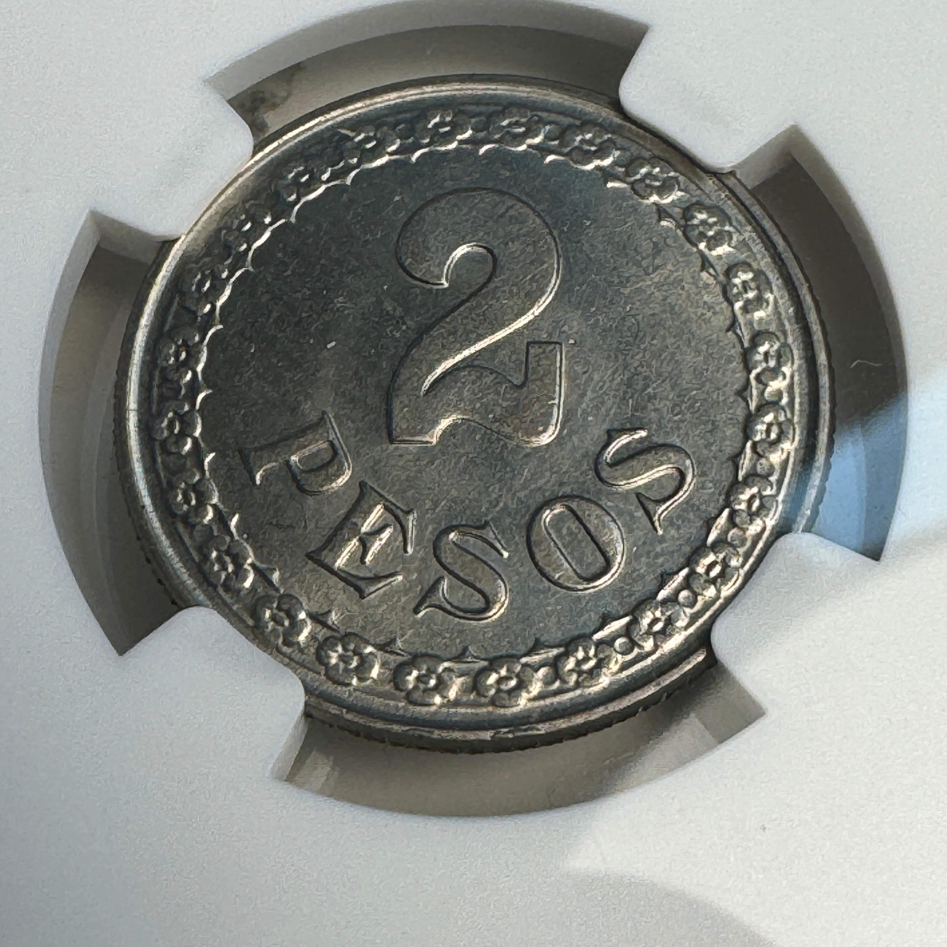 1925 Paraguay 2 Pesos, NGC MS-65, Pop 2/1 🇵🇾