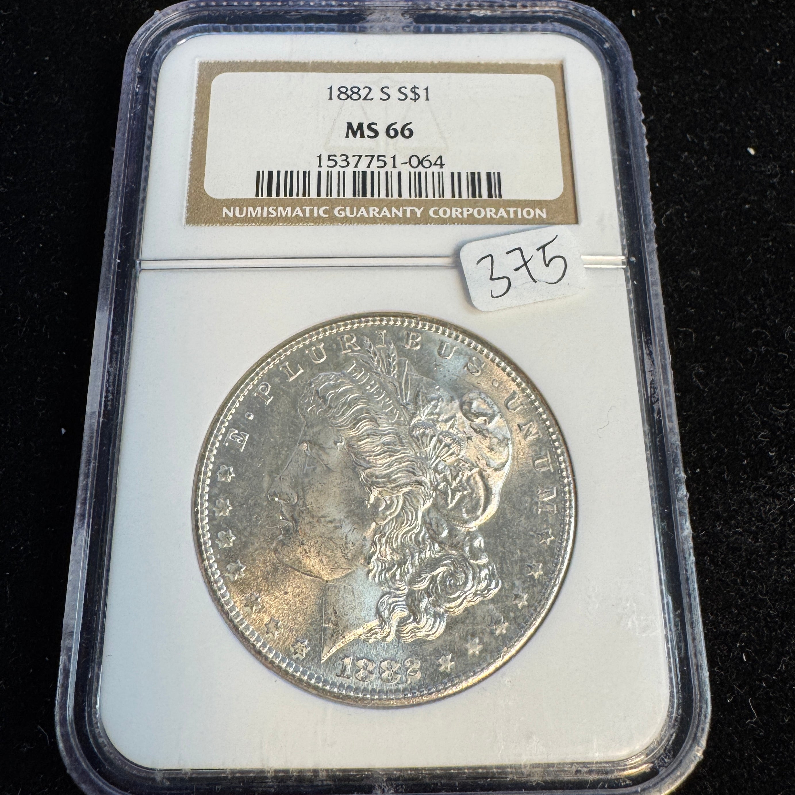 1882-S Morgan Silver Dollar, NGC MS-66