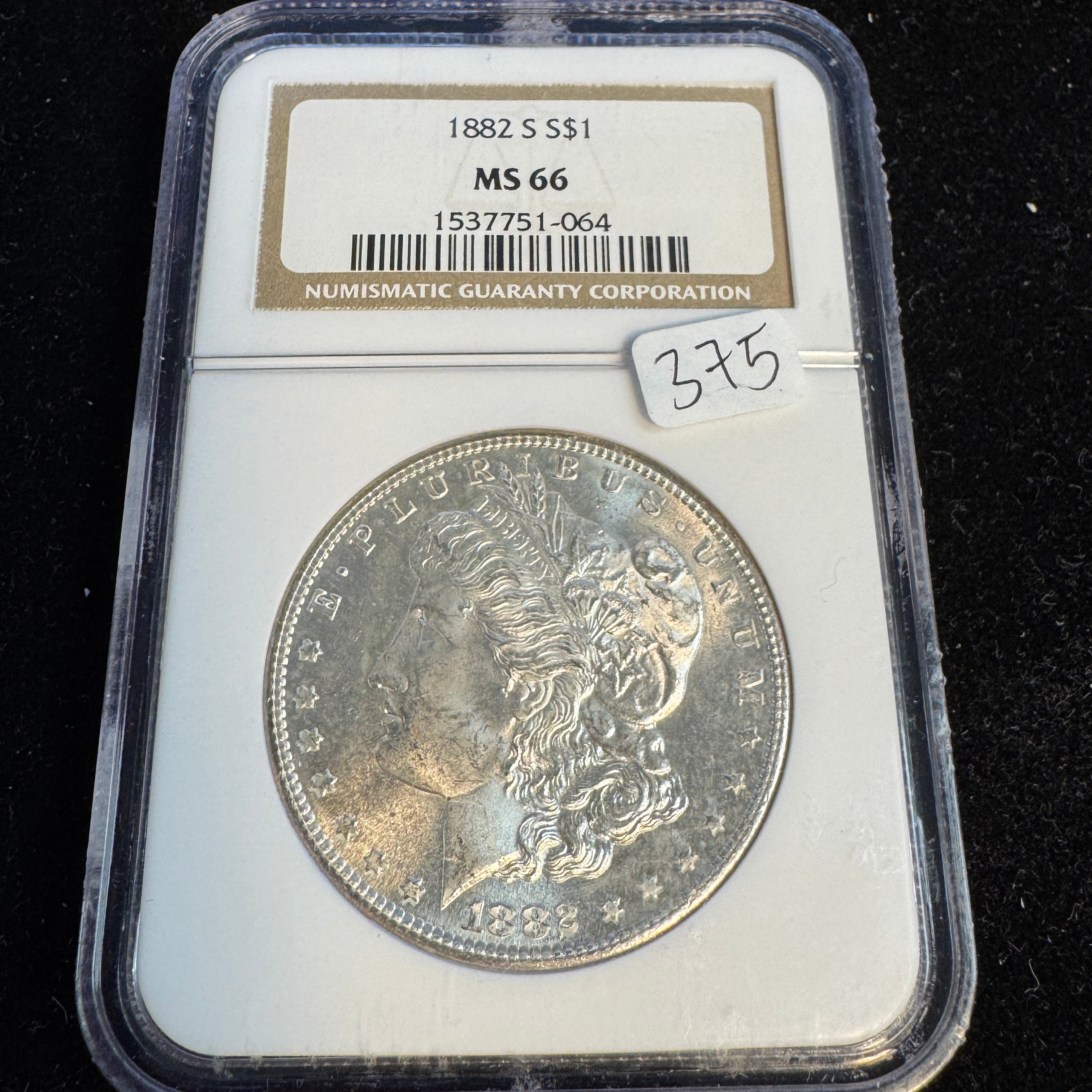 1882-S Morgan Silver Dollar, NGC MS-66