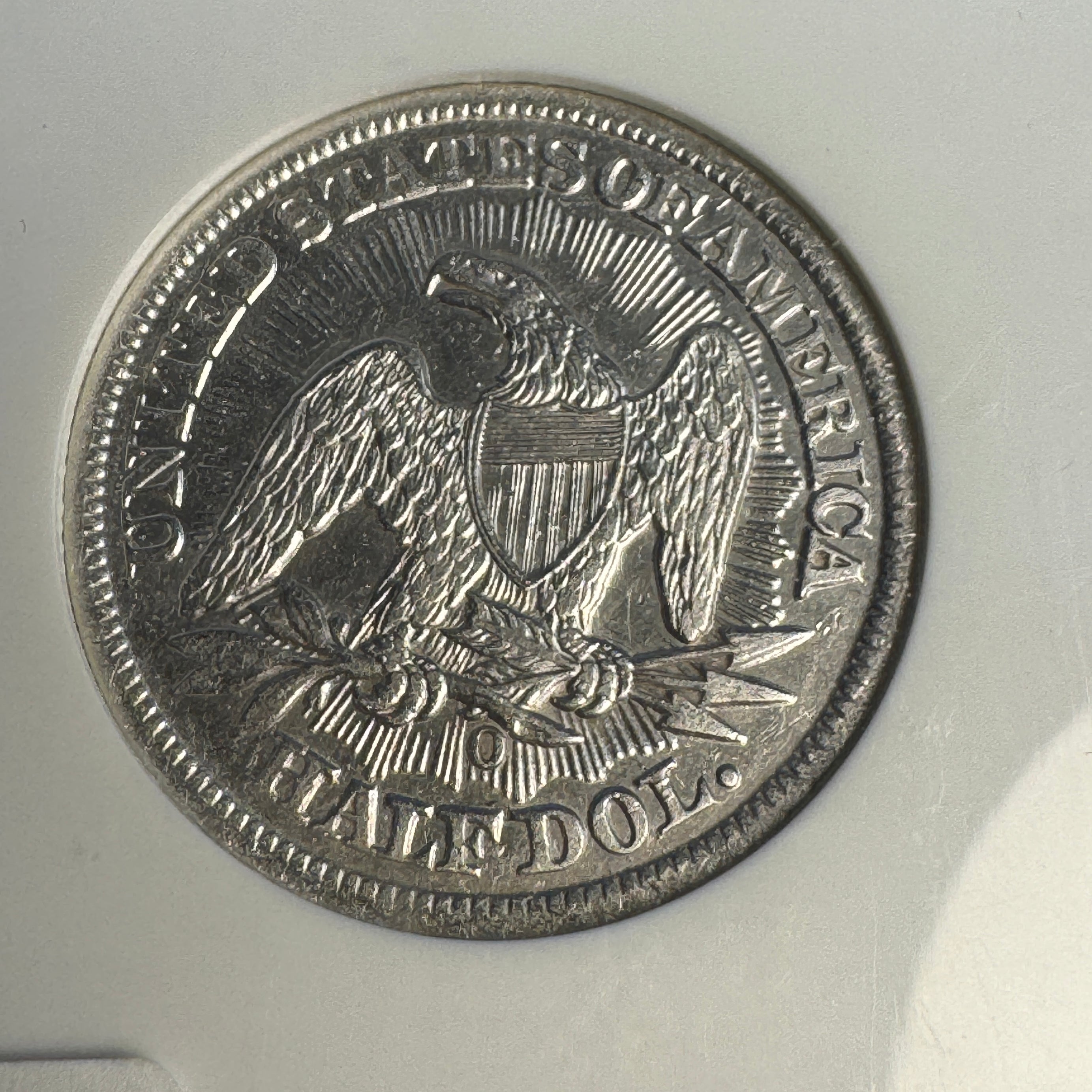 1853-O Seated Liberty Half Dollar 50c Arrows & Rays, SS REPUBLIC, NGC Shipwreck Effect UNC