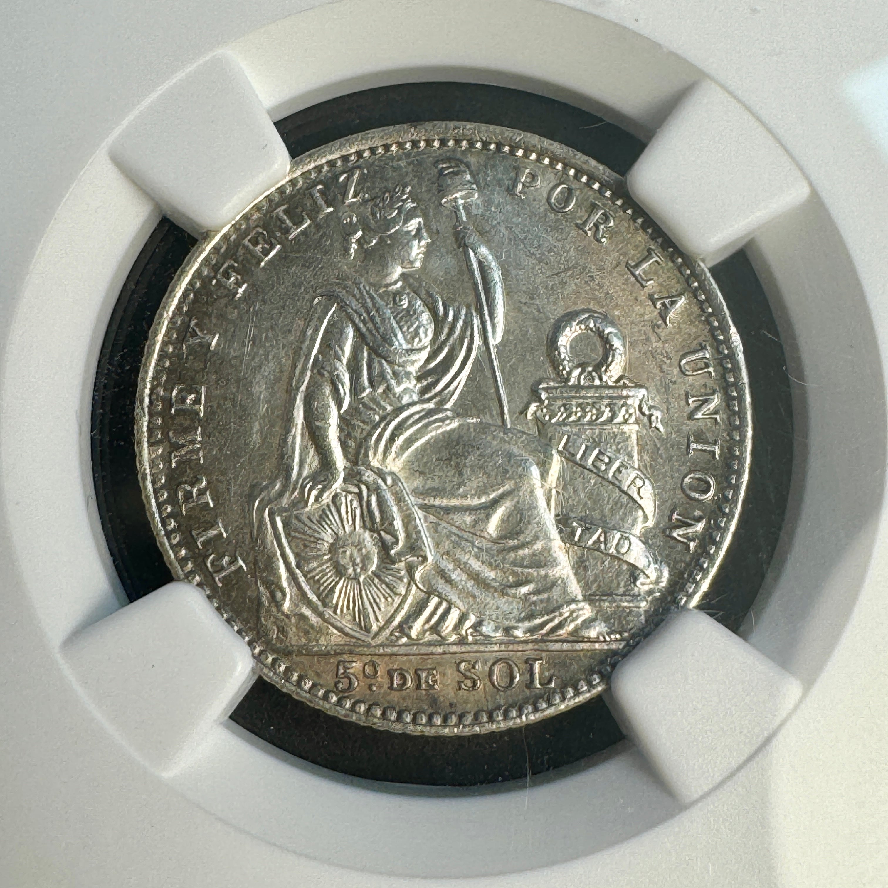 1917 FG-R Peru AR 1/5 Sol, Seated Liberty, NGC MS-64 🇵🇪