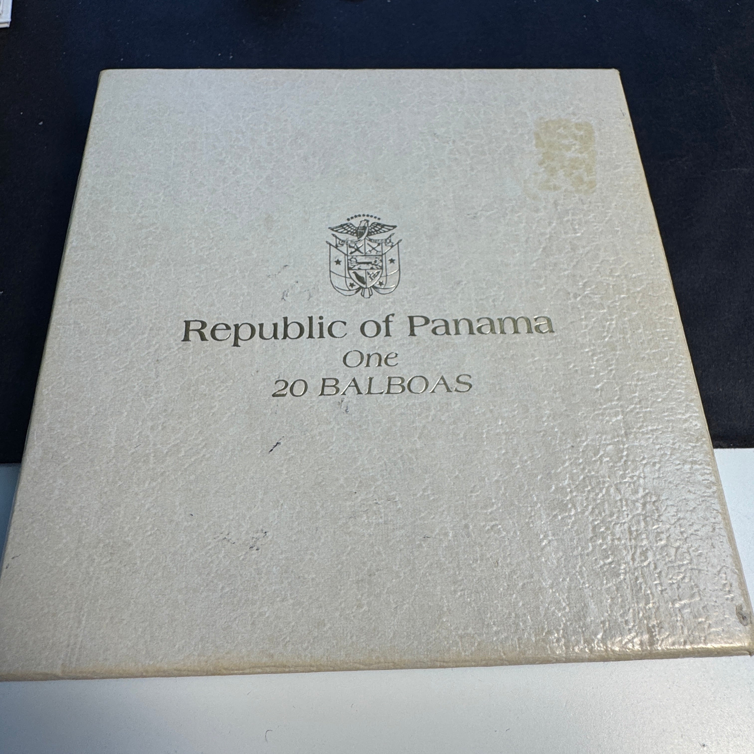 1975 FM Panama Simon Bolivar 20 Balboas Silver Proof, Box & COA, 129.59g Sterling