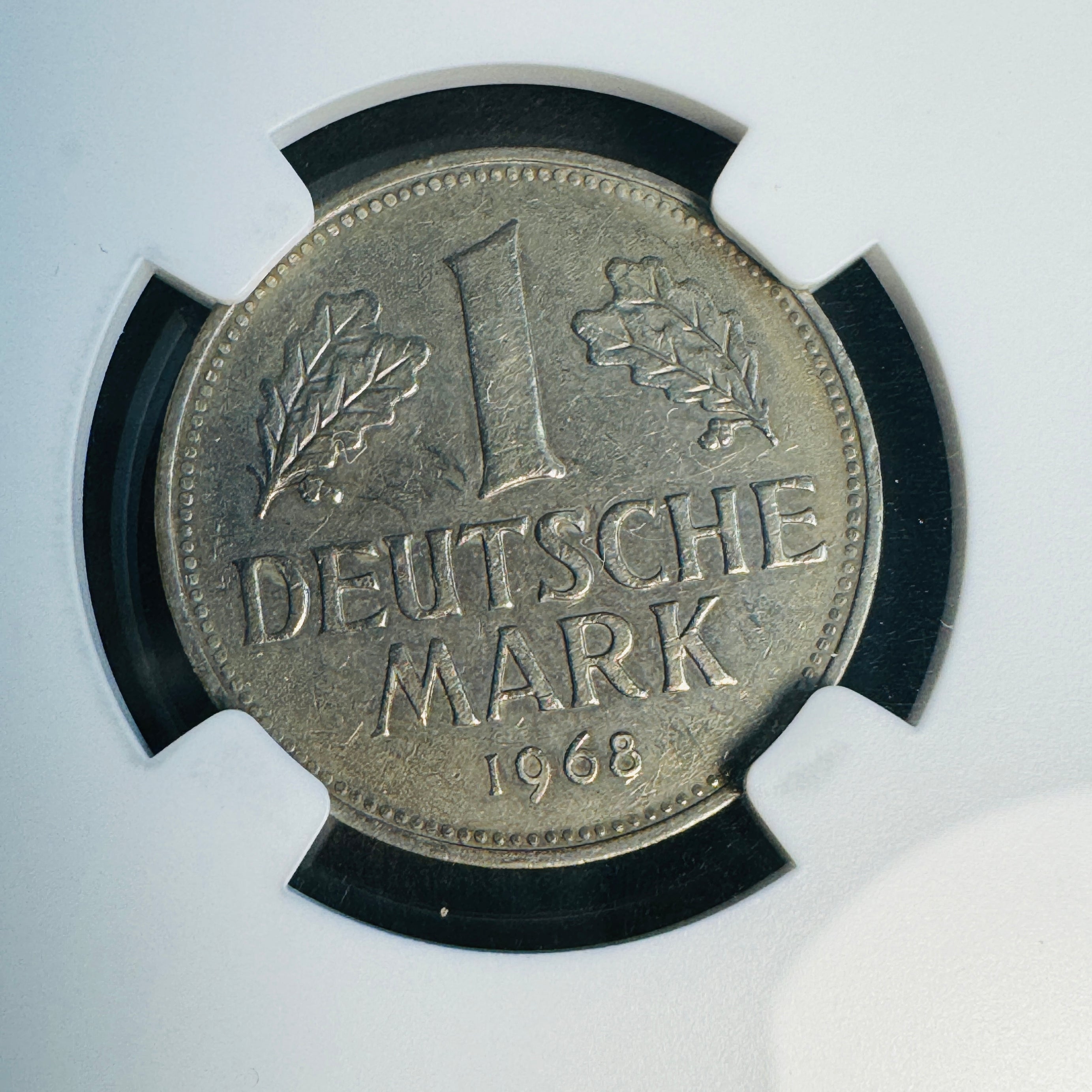 1968-J Germany 1 Mark, Semi-Key, NGC AU-58 🇩🇪