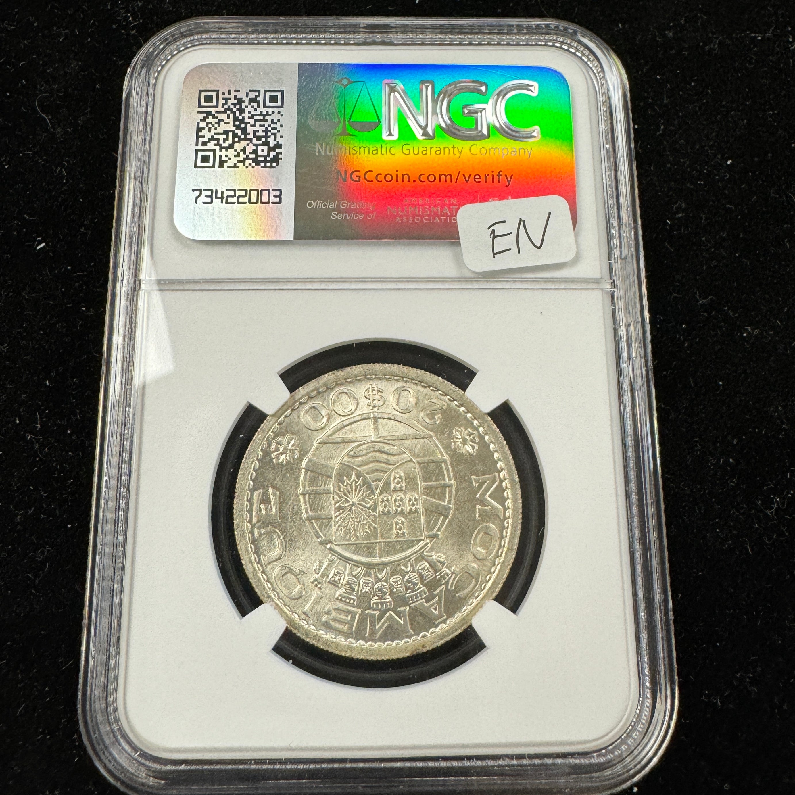 1952 Mozambique (Port.) AR 20 Escudos, NGC MS-66, Pop 4/3