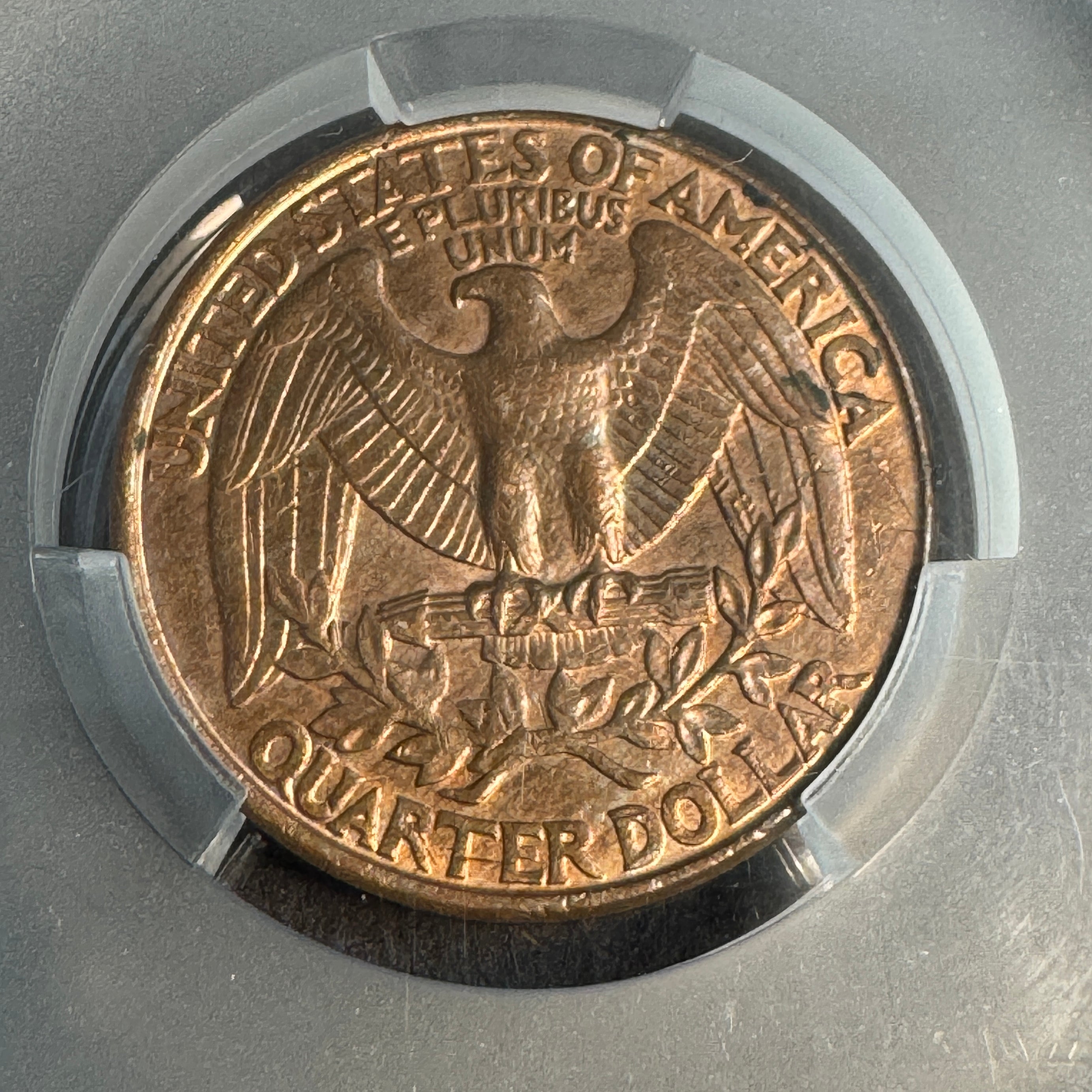 1997-D Washington Quarter 25c, Missing Clad Layer on Reverse, Denver Mint Error CAC AU-55