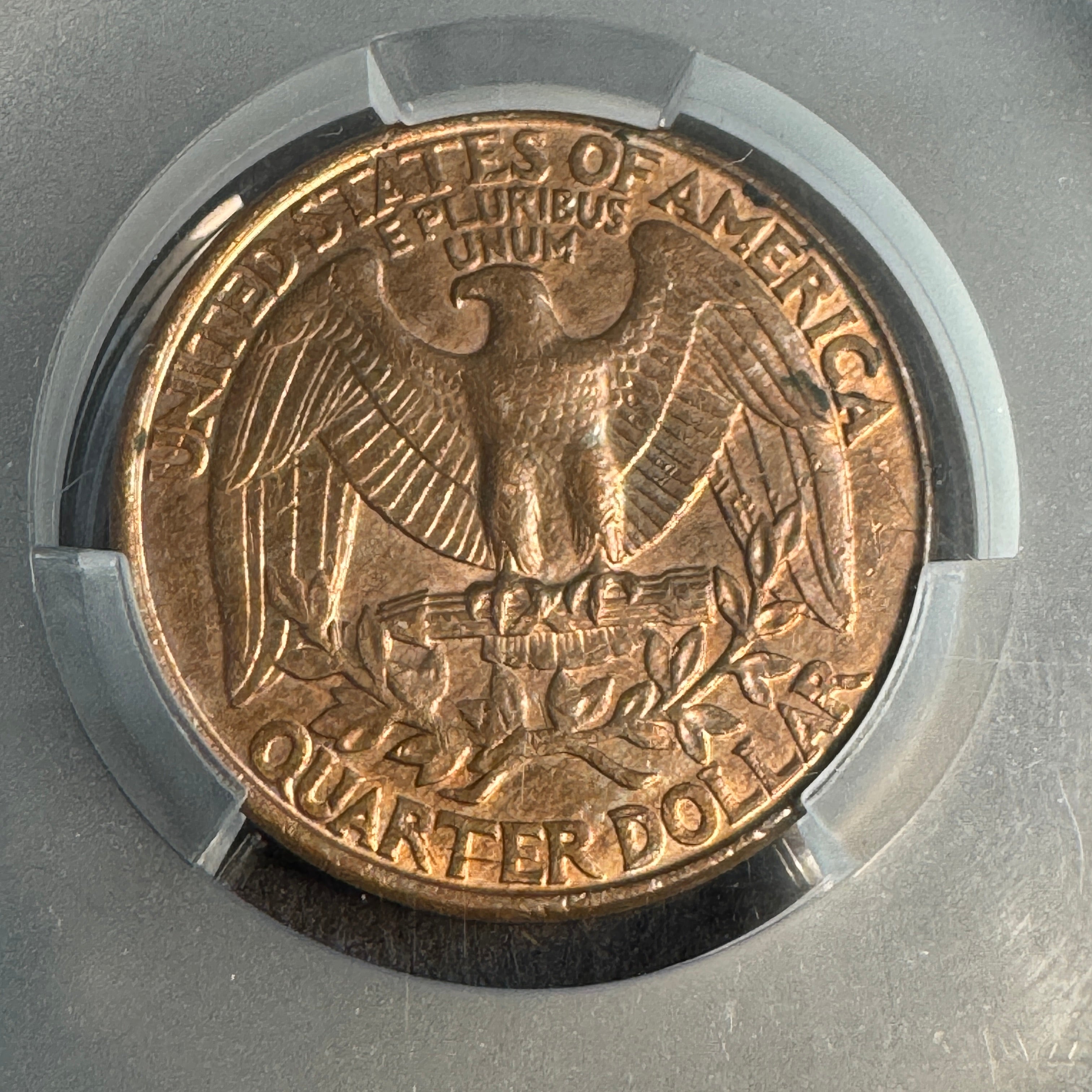 1997-D Washington Quarter 25c, Missing Clad Layer on Reverse, Denver Mint Error CAC AU-55