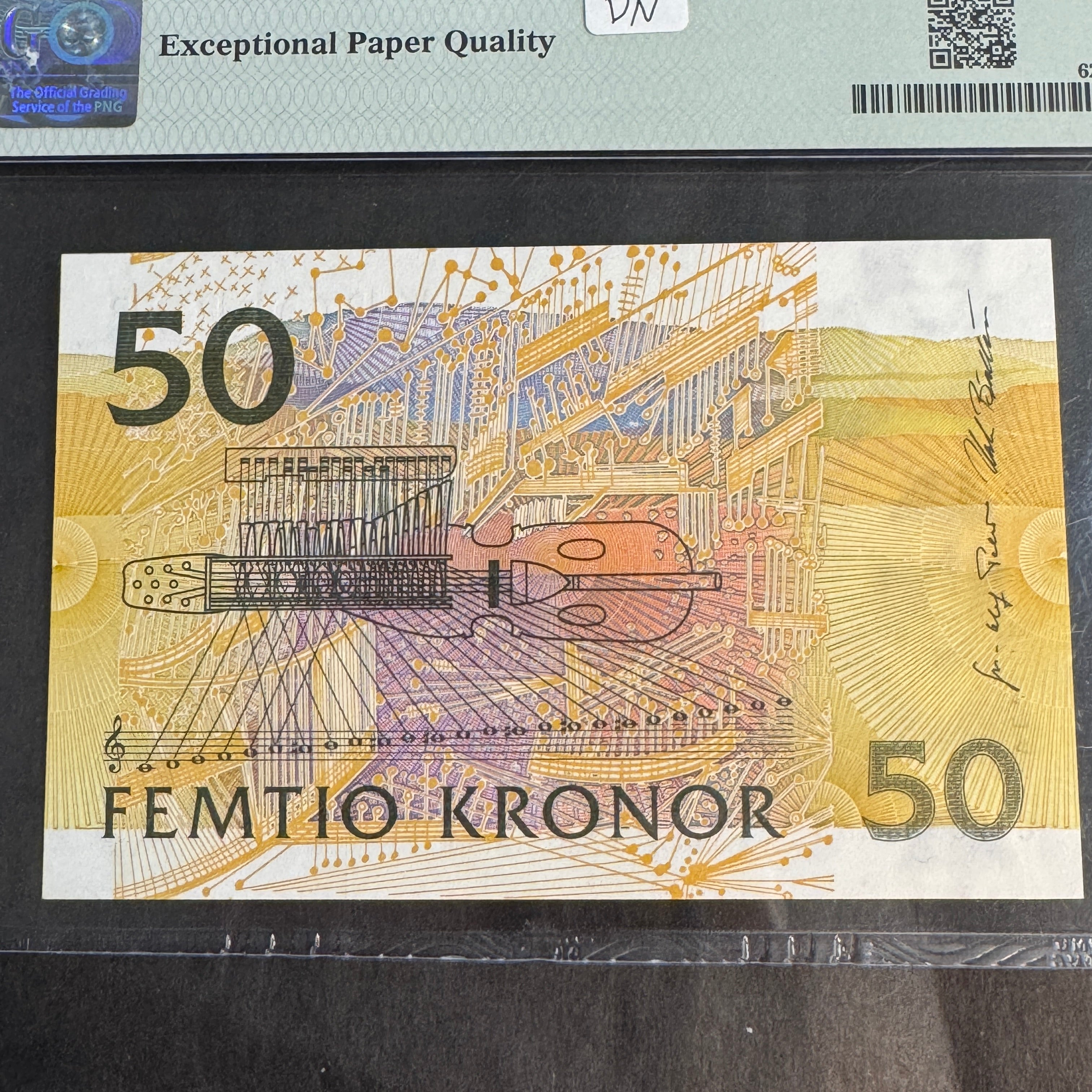(1996-2002) Sweden 50 Kronor, Jenny Lind, PMG Gem UNC 66 EPQ