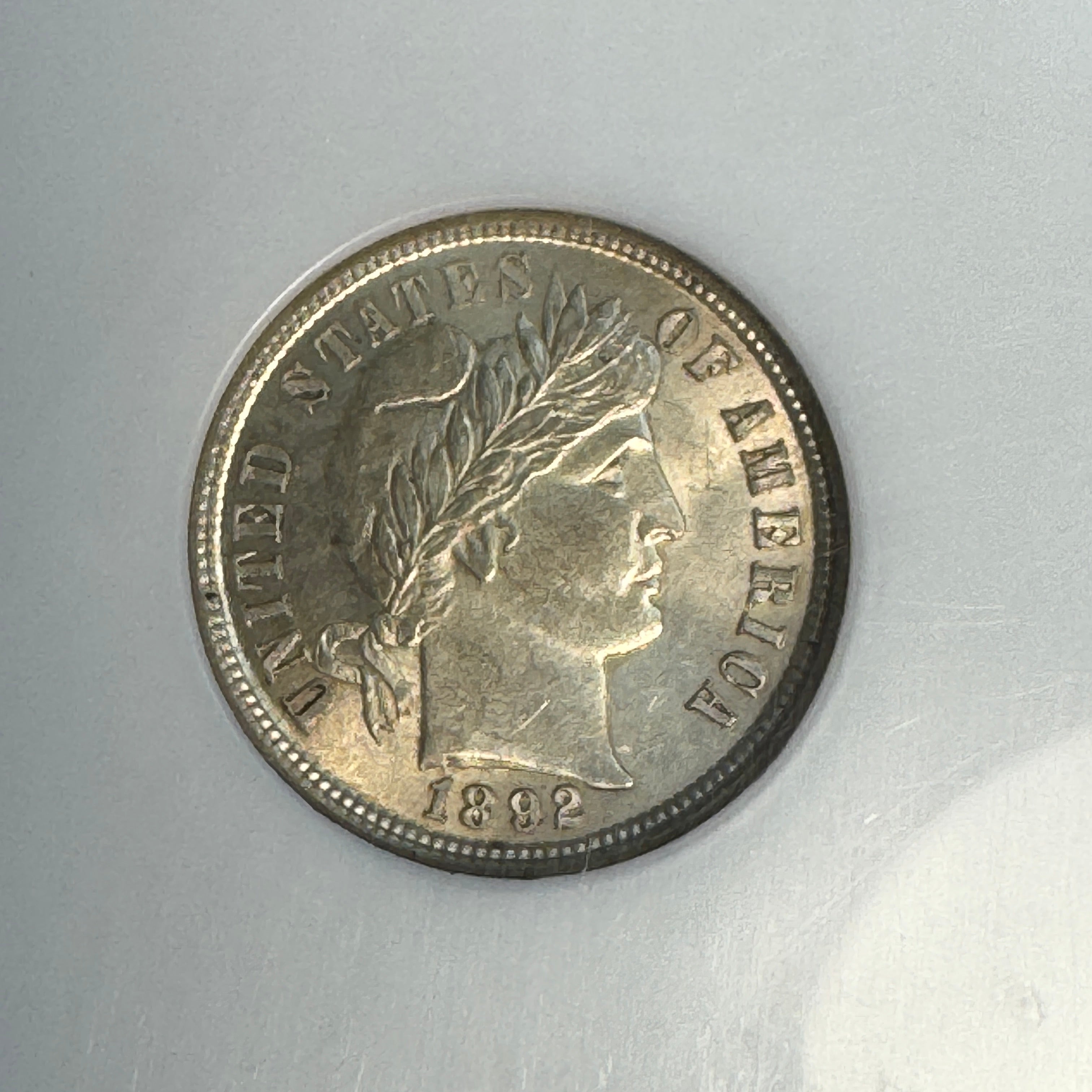 1892 Barber Dime 10c, NGC MS-64 - First Year