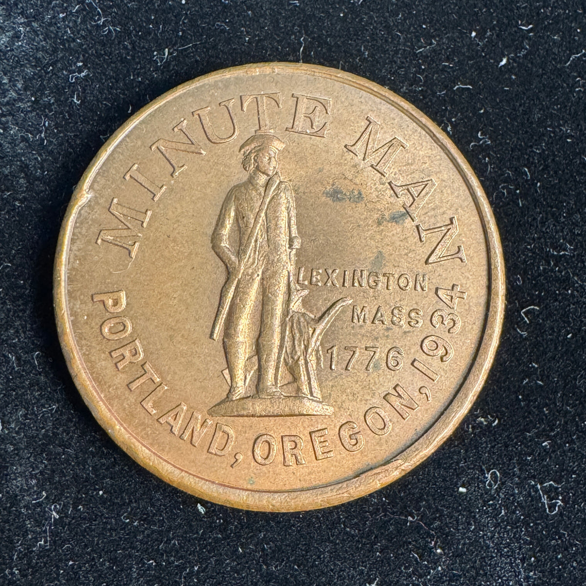 1934 Portland, Oregon “Citizen’s Emergency League for Law and Order” Minuteman medal #1722