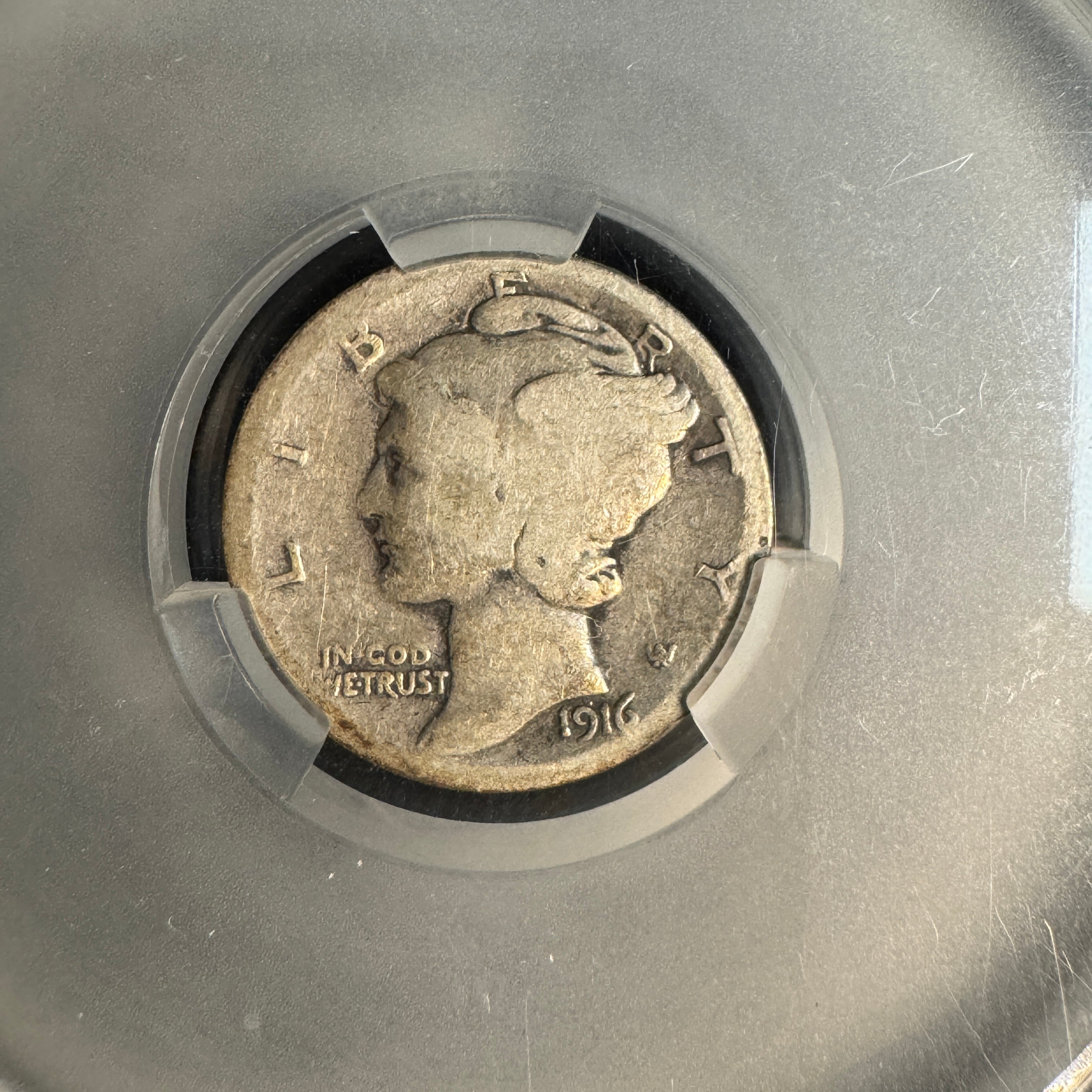 1916-D Mercury Dime 10c, CAC AG-3