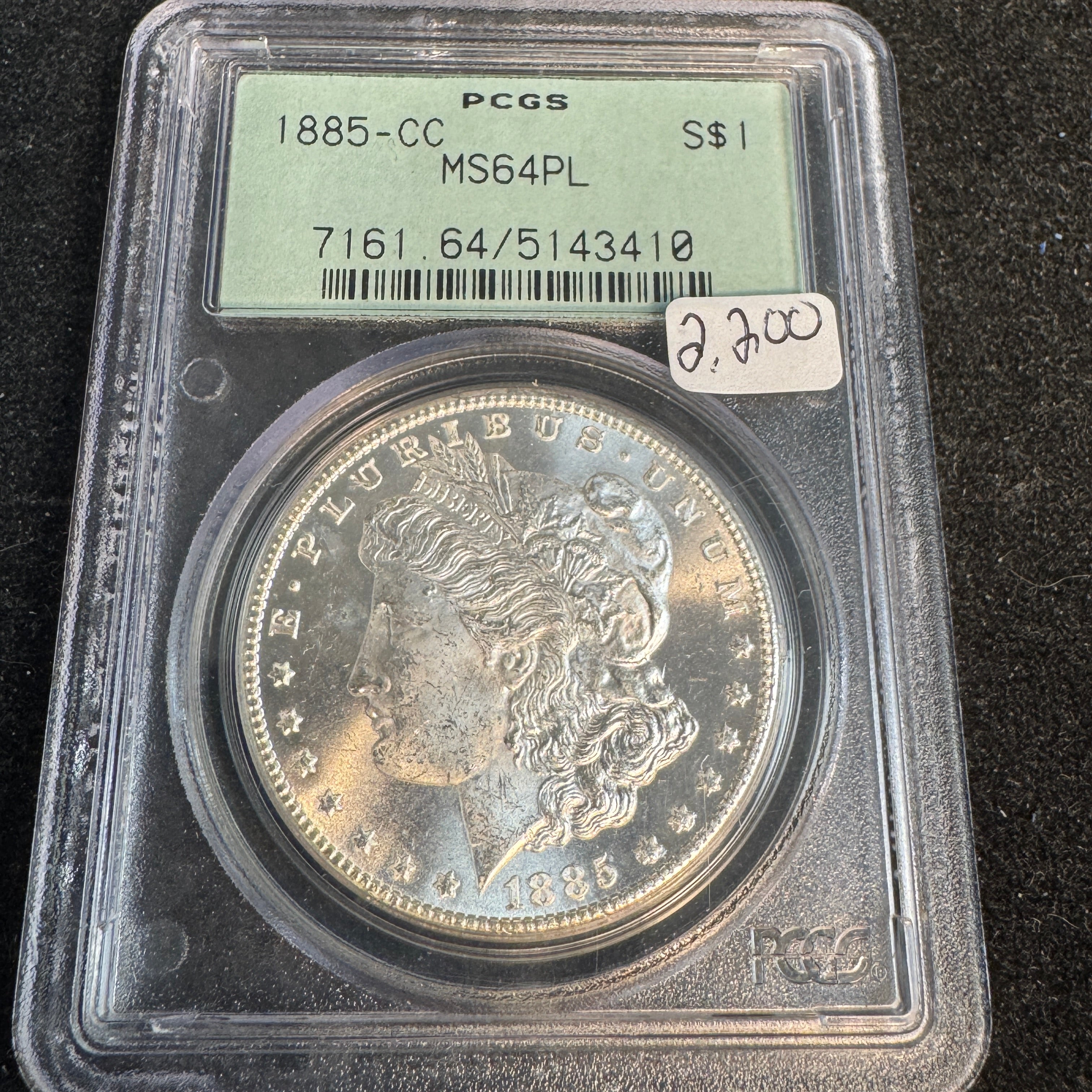 1885-CC Morgan Silver Dollar, PCGS MS-64 PL - Prooflike!