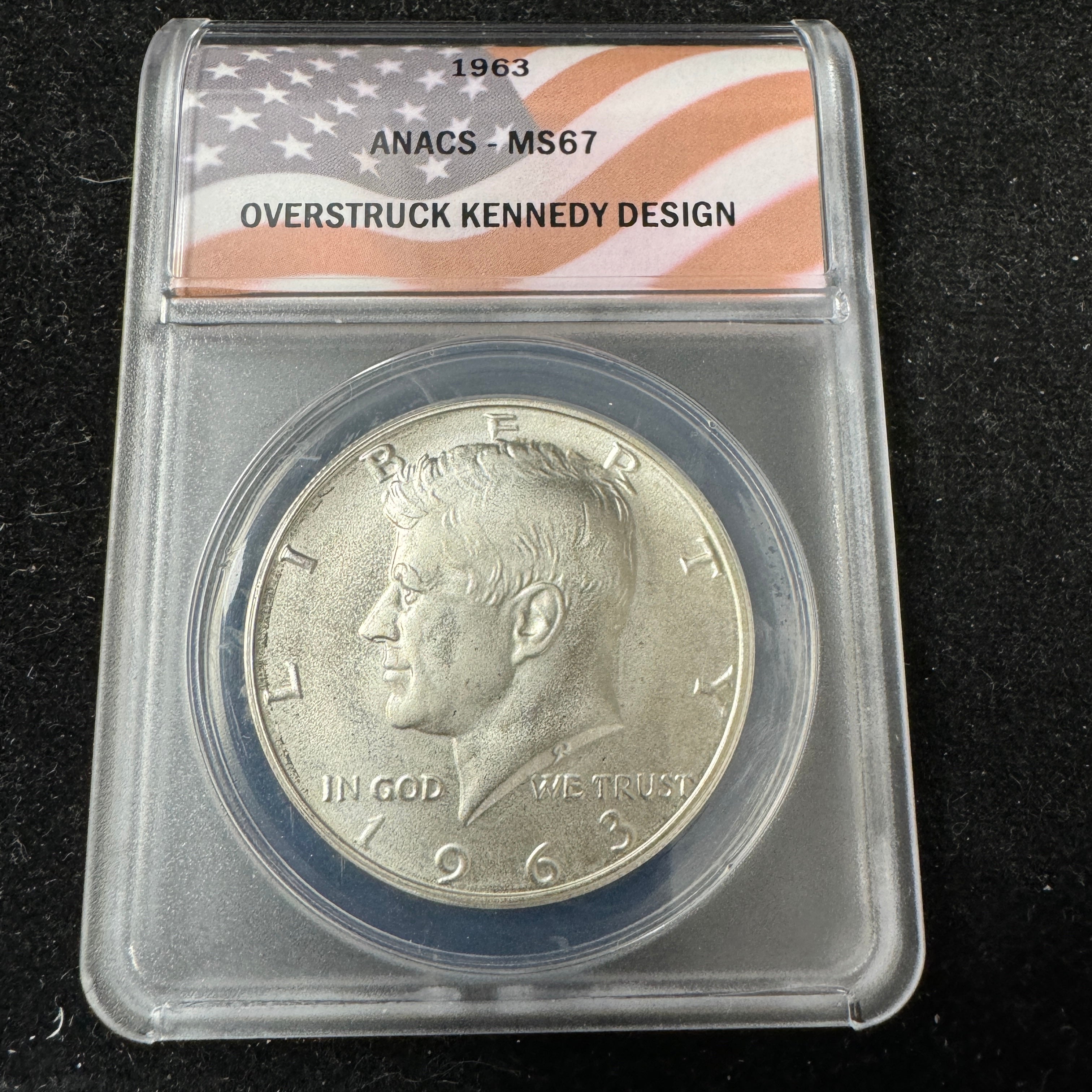 “1963” Daniel Carr Concept Overstruck Silver Ike Kennedy Design, ANACS MS-67