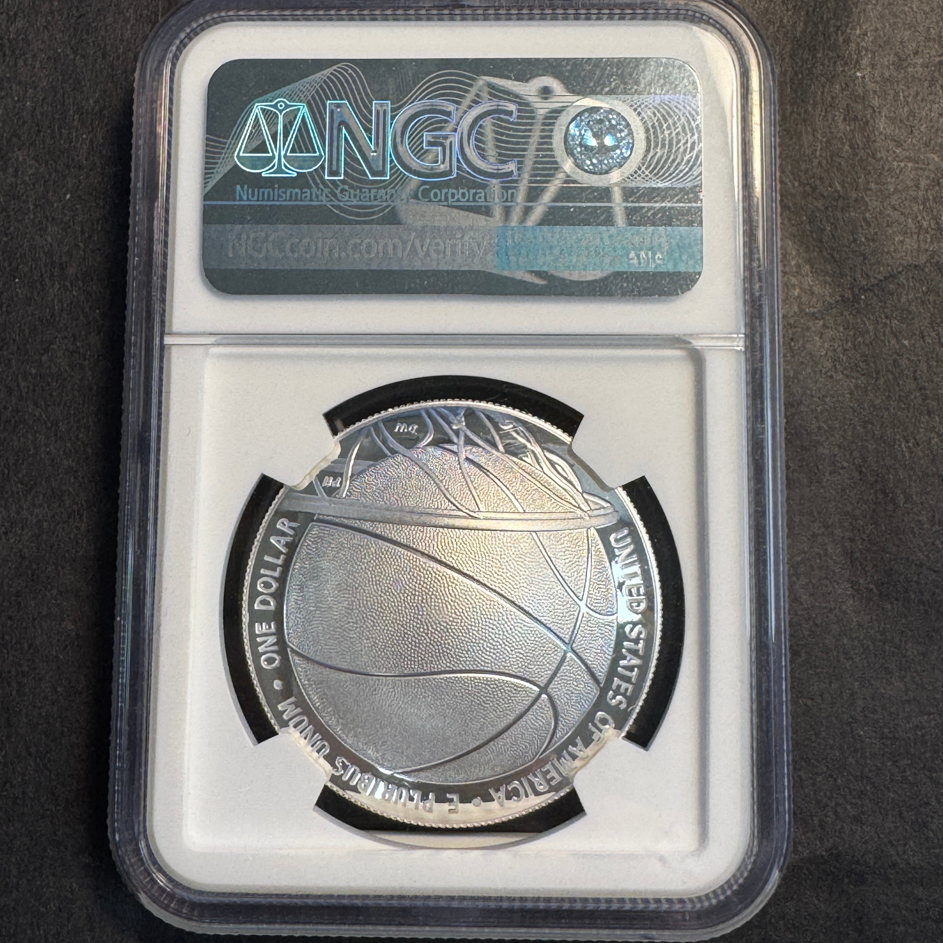 2020 P US Basketball HOF Concave Proof Silver Dollar, First Releases NGC PR-70 Ultra Cameo