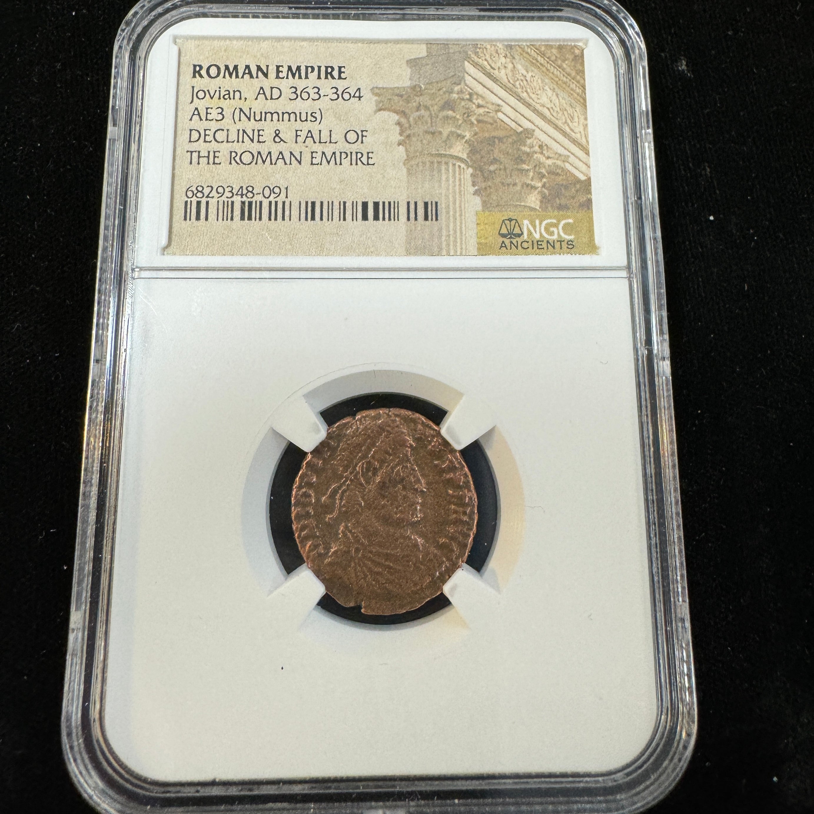 (AD 363-364) Jovian Æ3 Nummus, Roman Empire, NGC Authenticated