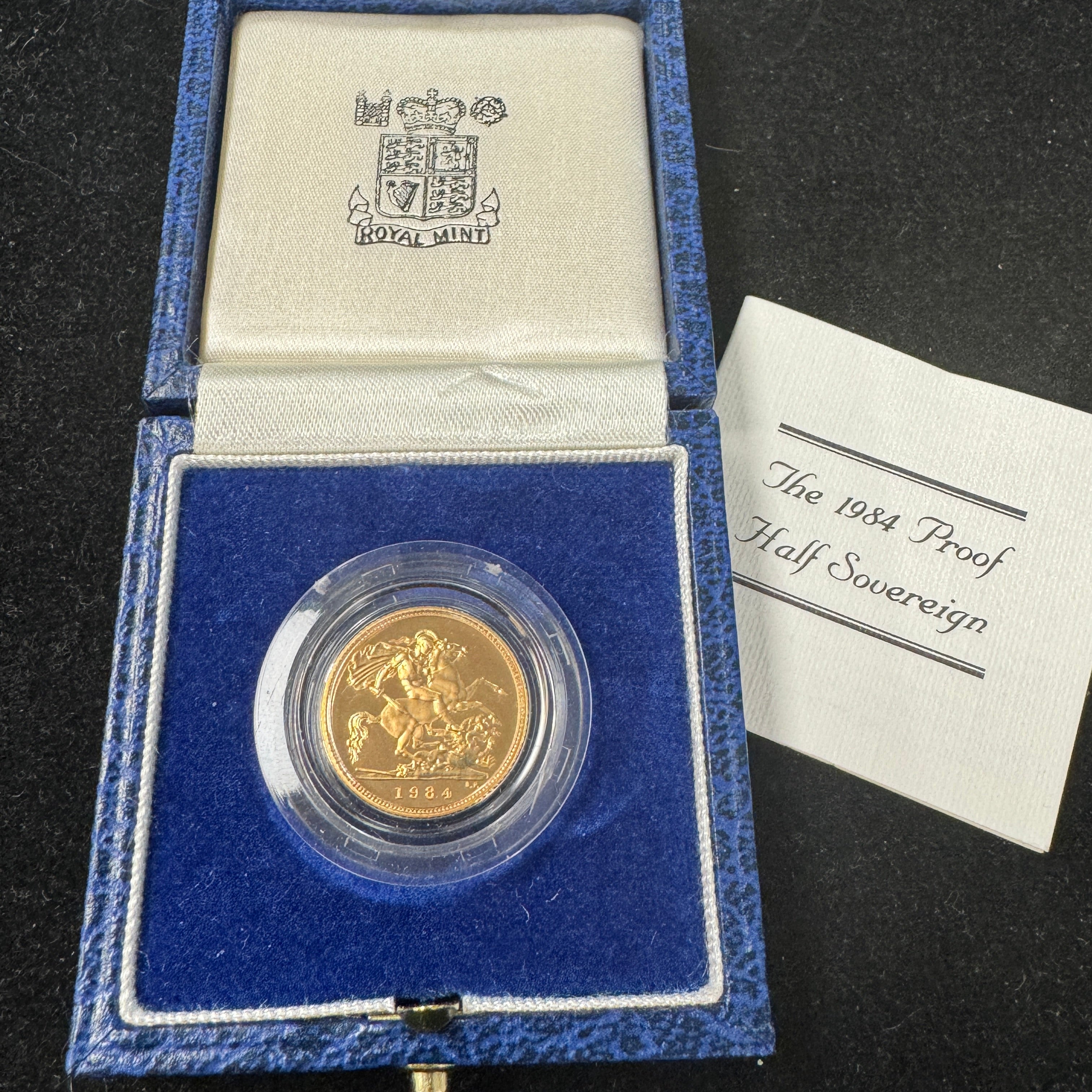 1984 Great Britain Proof Gold Half Sovereign, QEII, Original Box