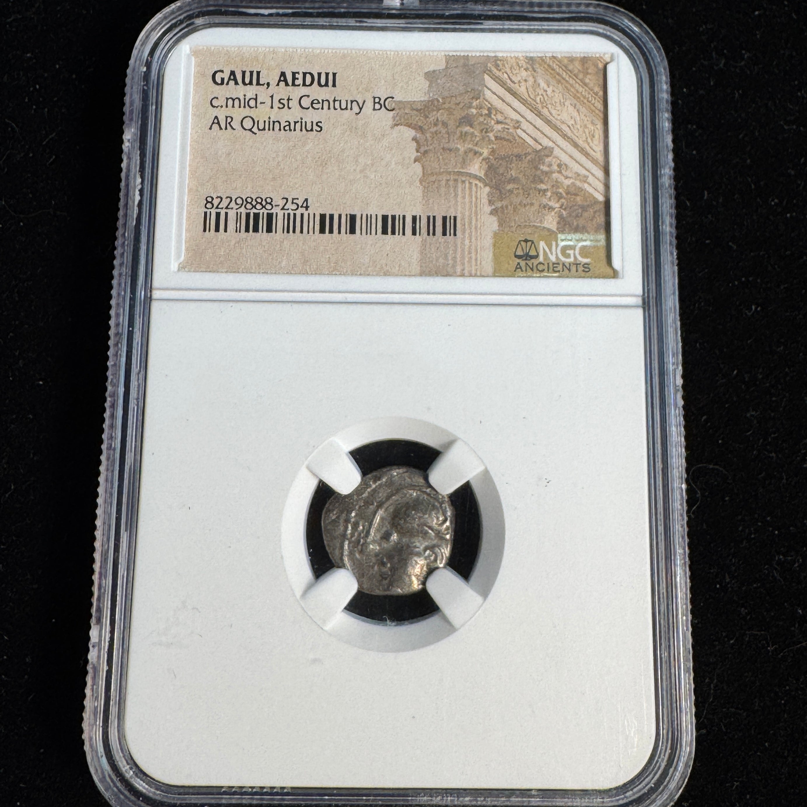 GAUL, Aedui Tribe c.1st Century BC AR Quinarius, Roma / Horse, NGC Ancients