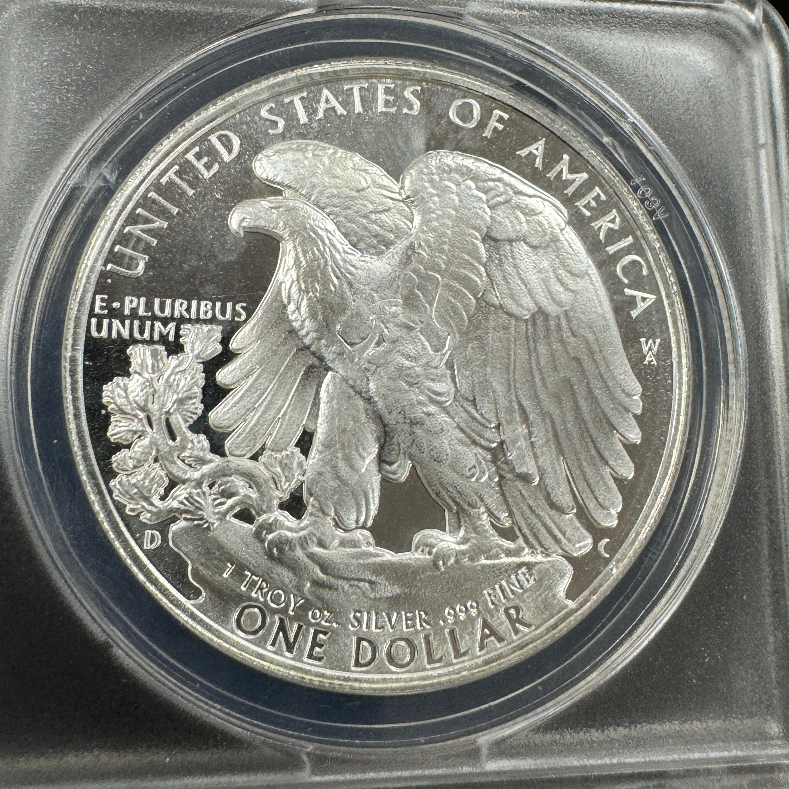 2006 Daniel Carr Overstruck Rev. Design on American Silver Eagle, ANACS MS-69