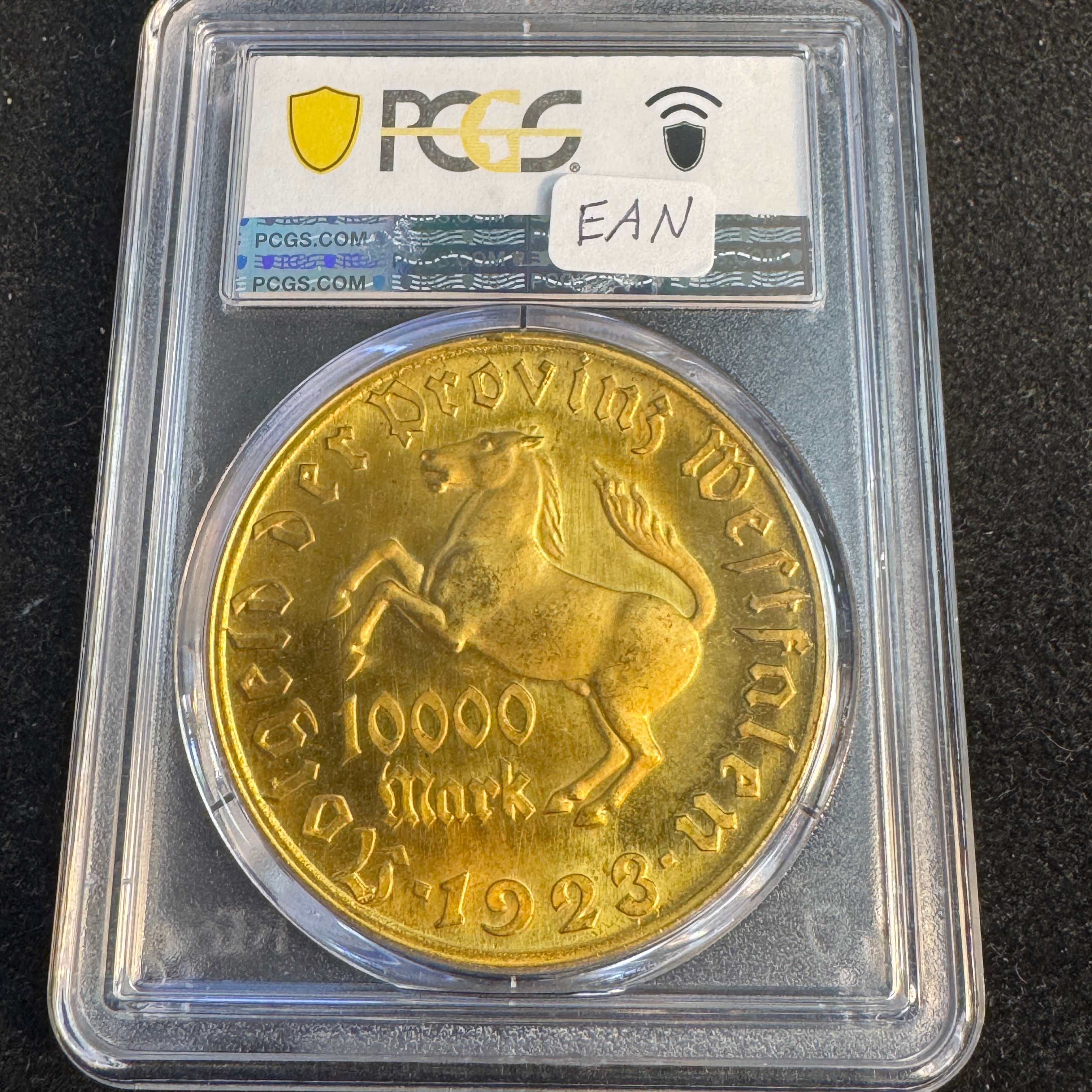 1923 Westphalia 10,000 Marks Notgeld, Jag#N20a, PCGS MS-66 , Stunner