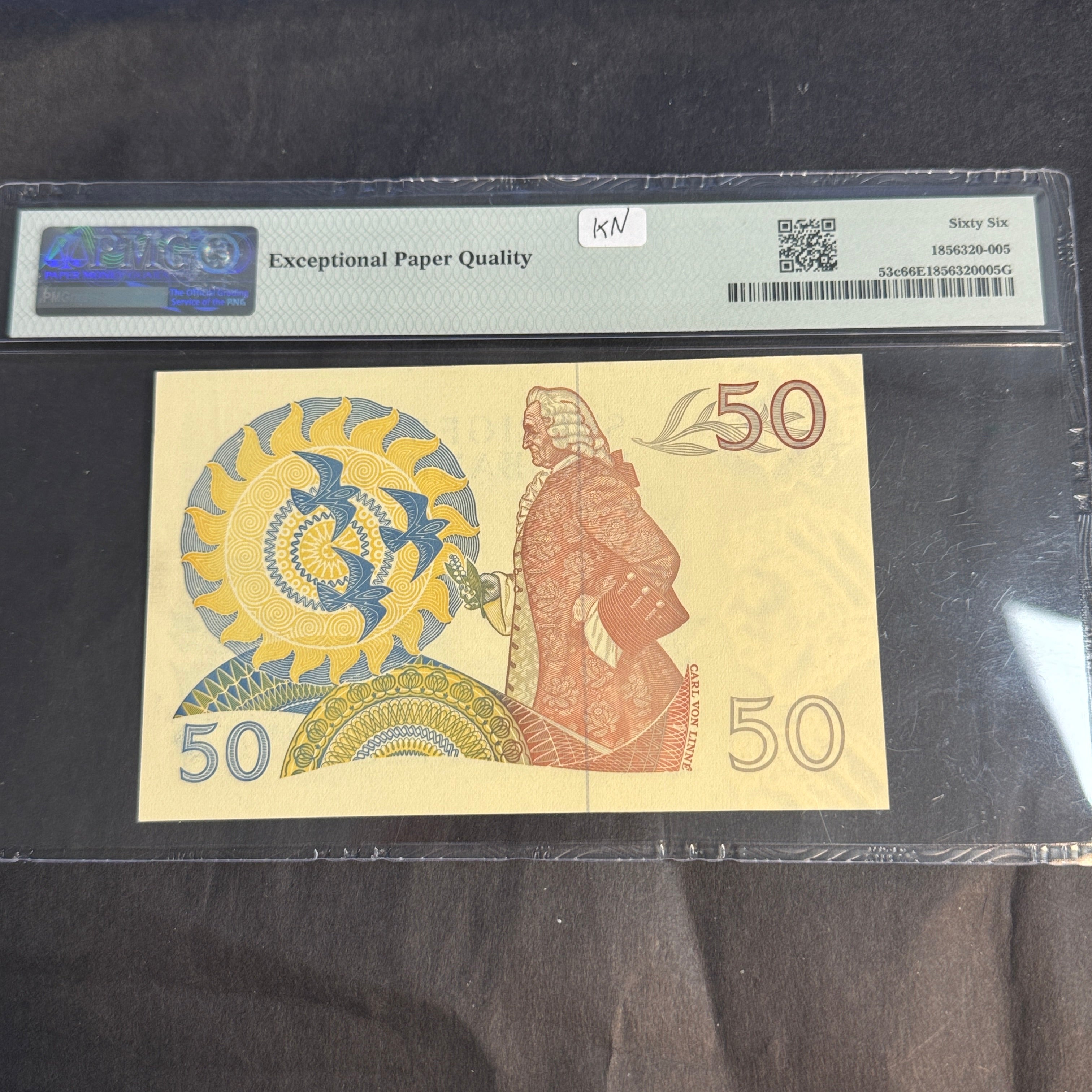 1979 Sweden 50 Kronor Banknote P#53c, PMG 66 Gem UNC EPQ