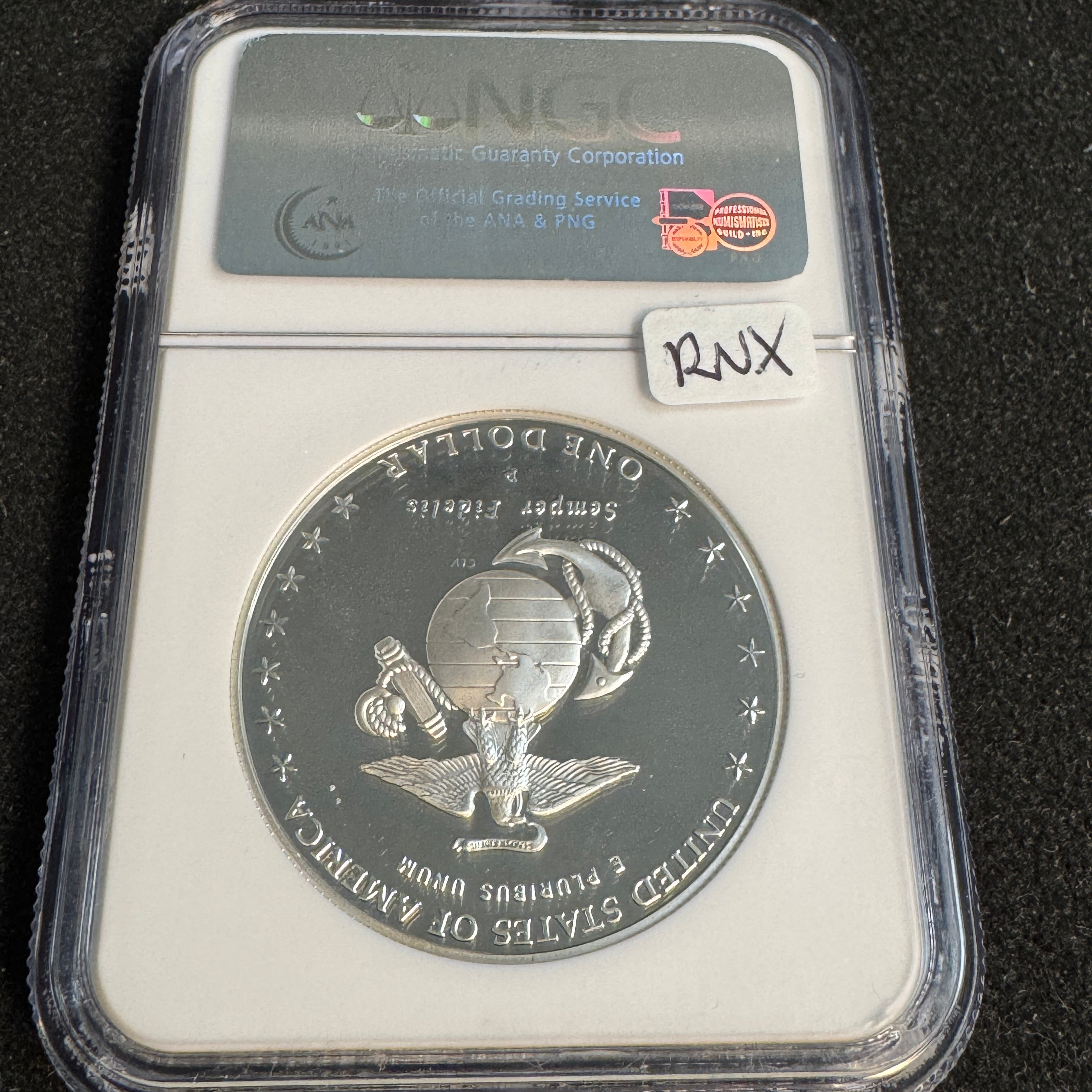 2005 P Marines Bicentennial Proof Silver Dollar, NGC PF-70 Ultra Cameo