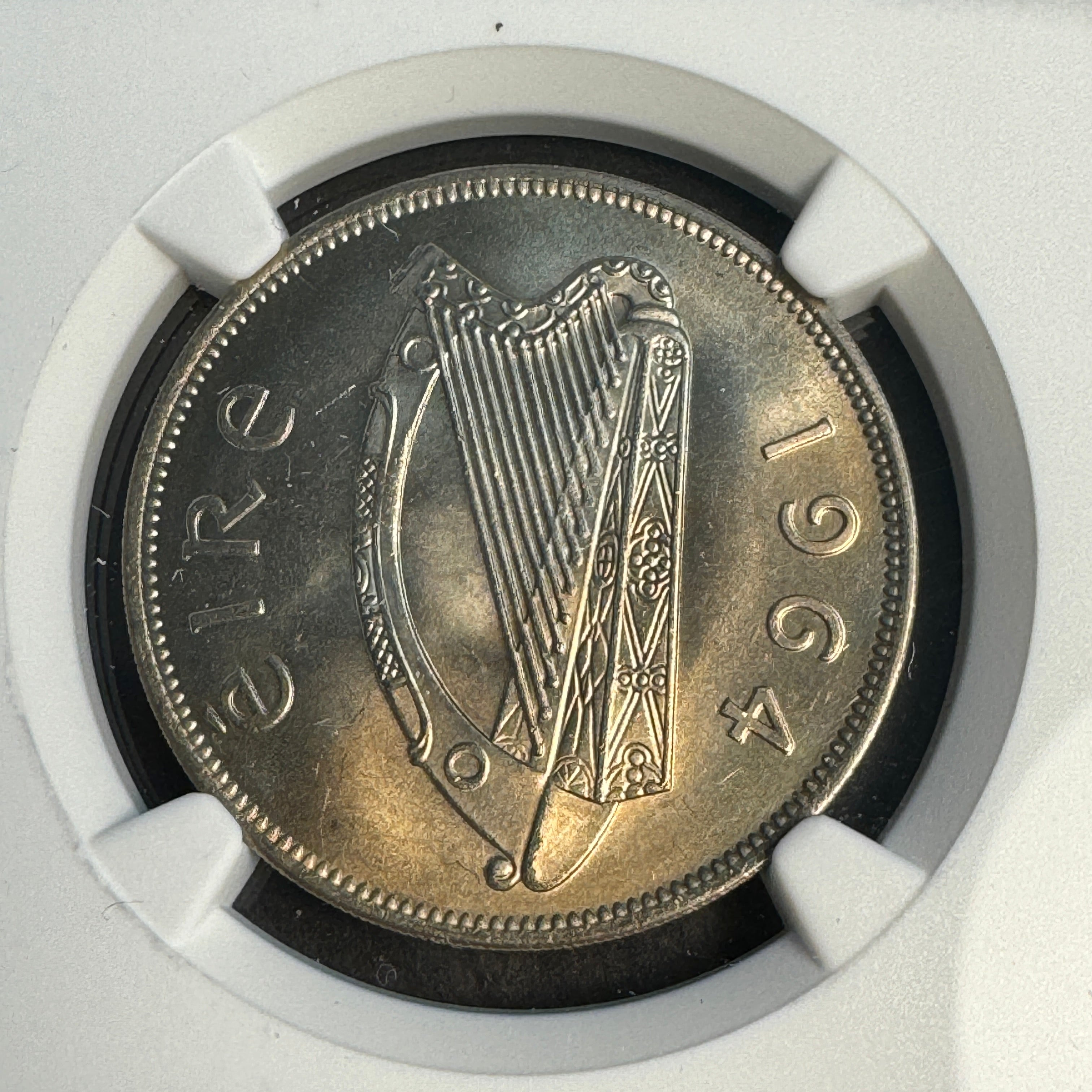 1964 Ireland 1/2 Crown, Irish Hunter Horse, NGC MS-65 🇮🇪