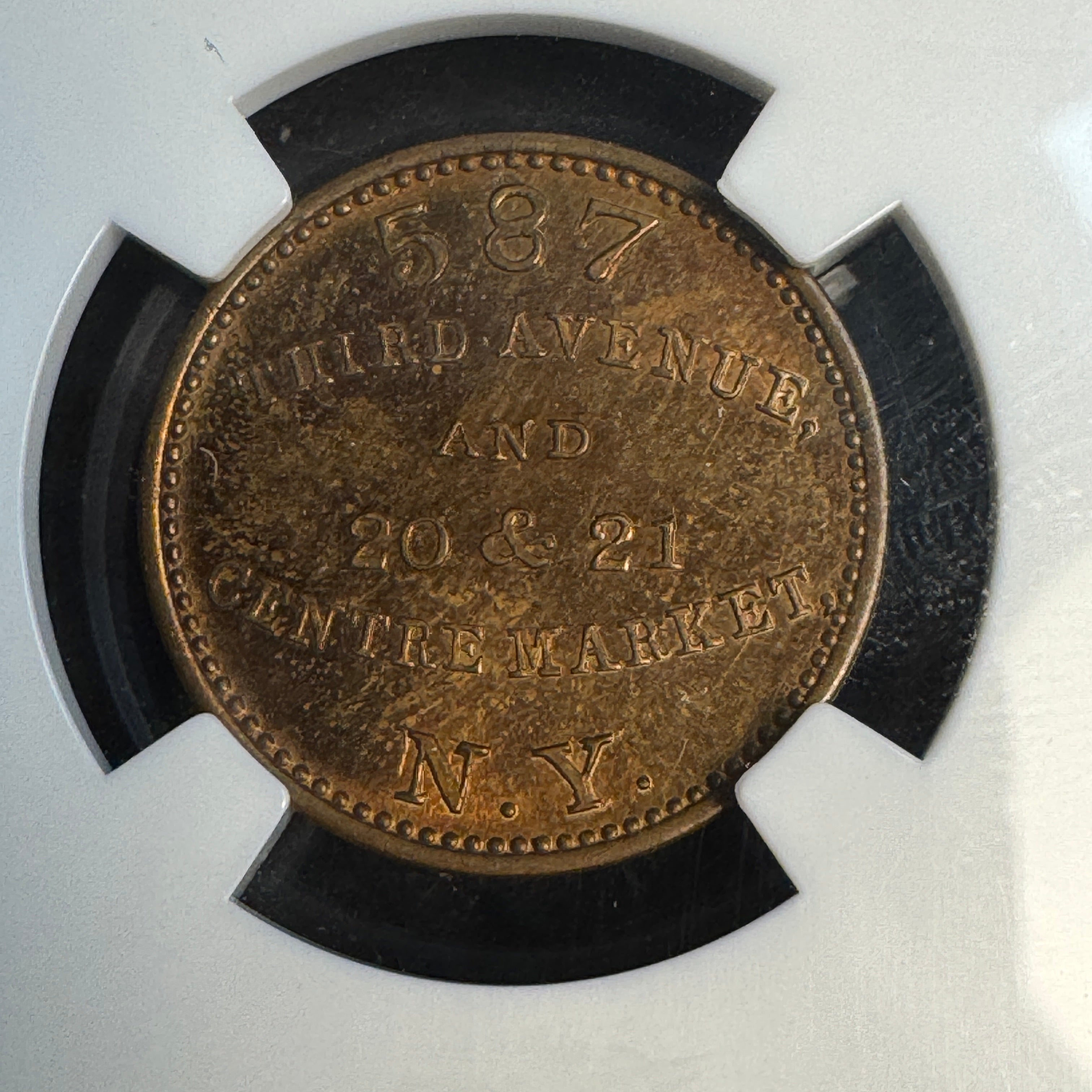 1863 New York NY Civil War Token, Fred. Rollwagen Jr, F-630BI-1a, NGC MS-64 RB