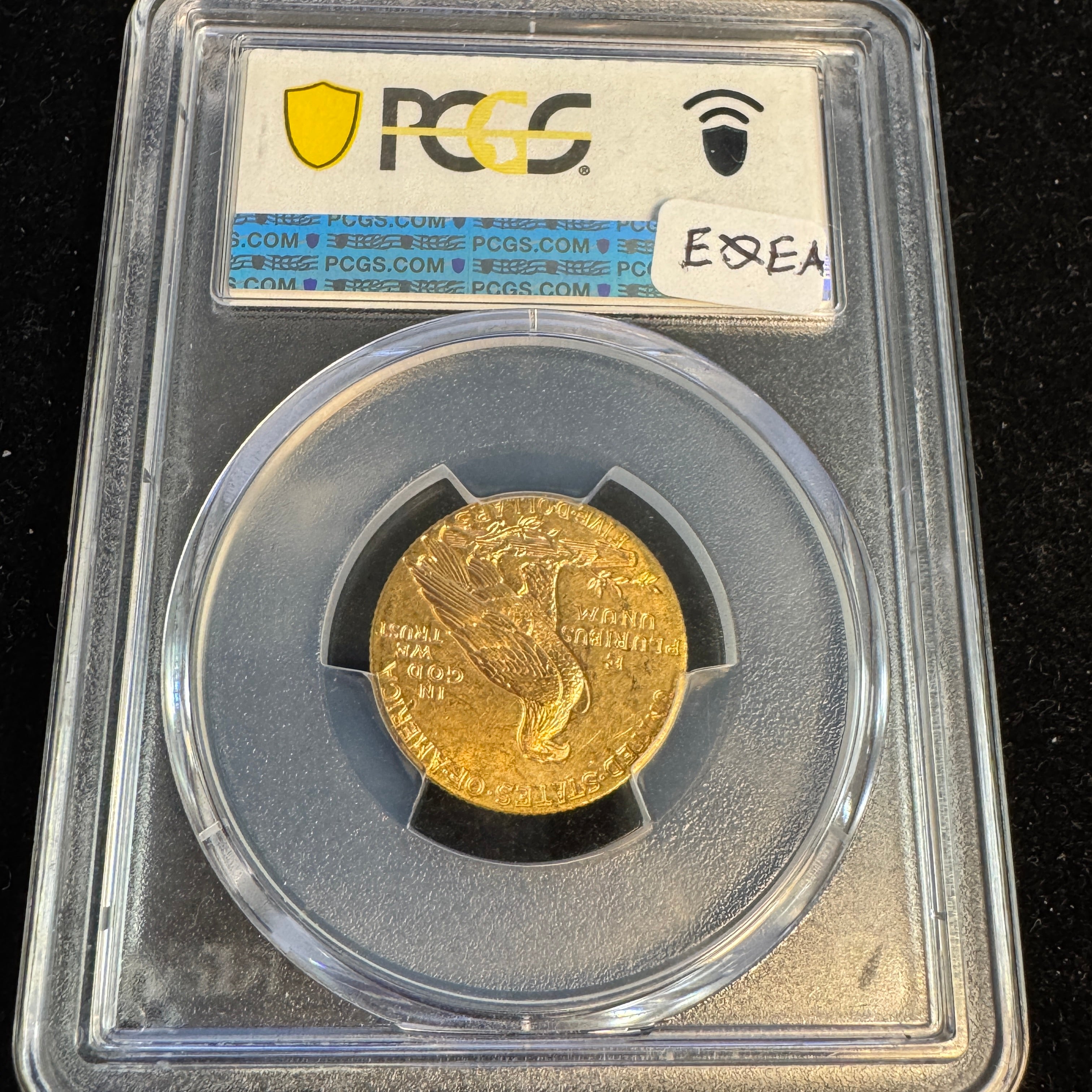 1915 Indian Head $5 US Gold, PCGS MS-63 Green CAC Approved