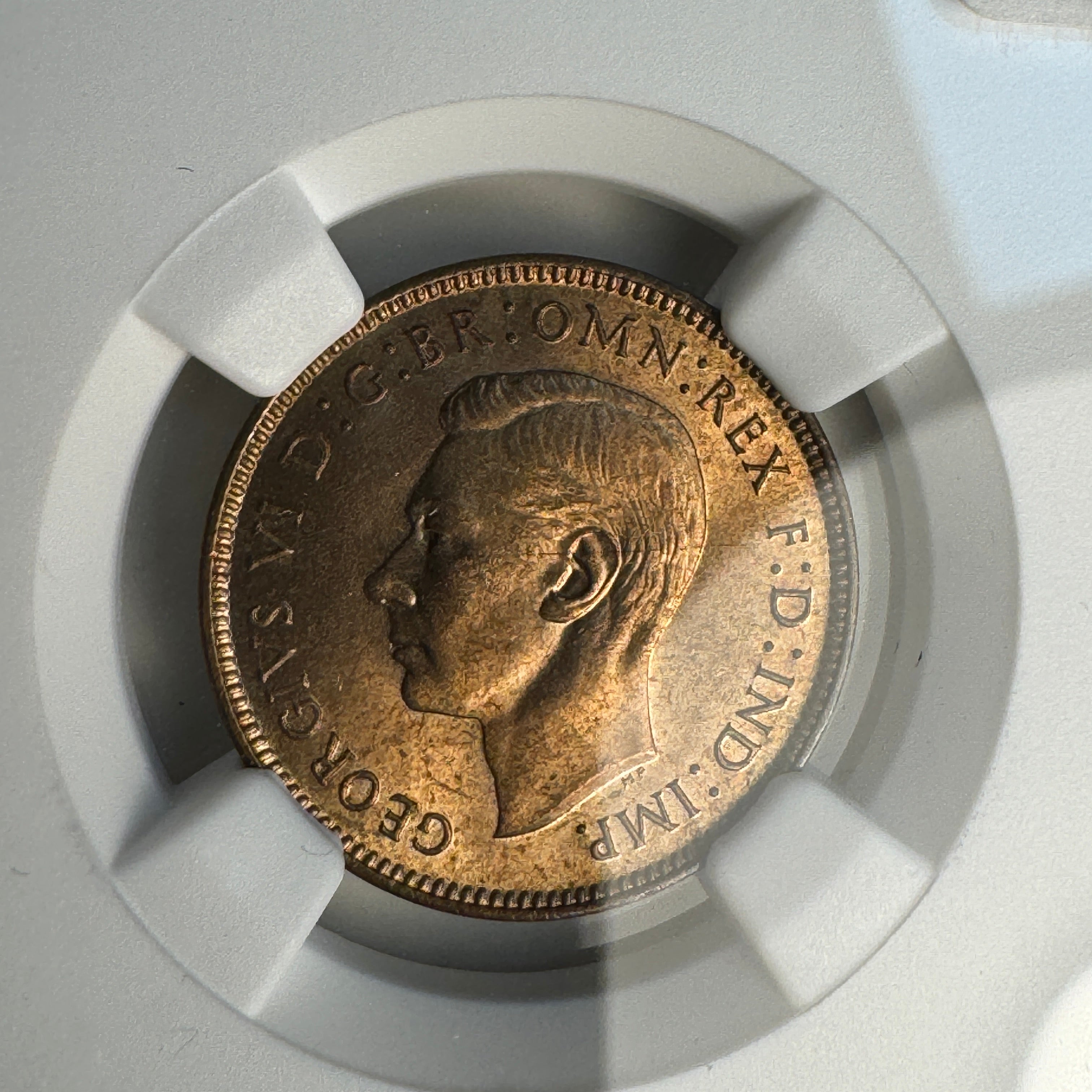 1938 Great Britain Farthing, KGVI, NGC MS-65 RB, Pop 6/1 🇬🇧