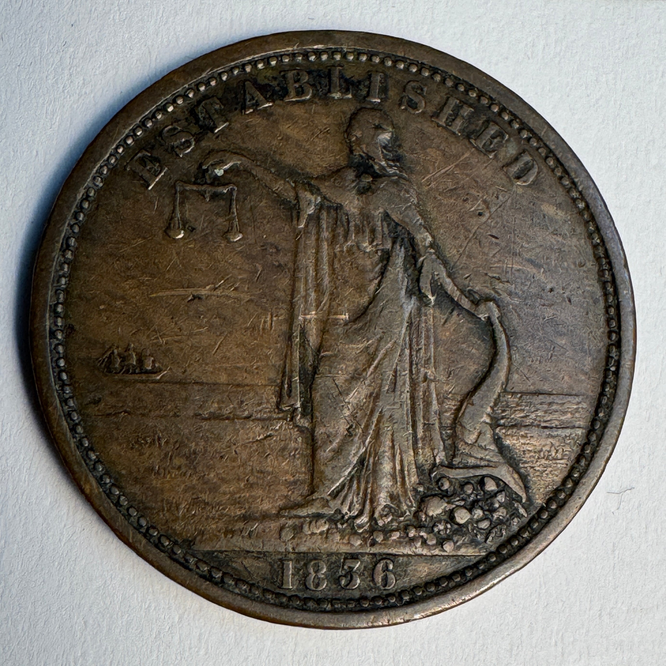 Est. 1836 Smith, Peate & Co - Grocers Tea Dealers & Wine Merchants - Sydney Australia merchant token