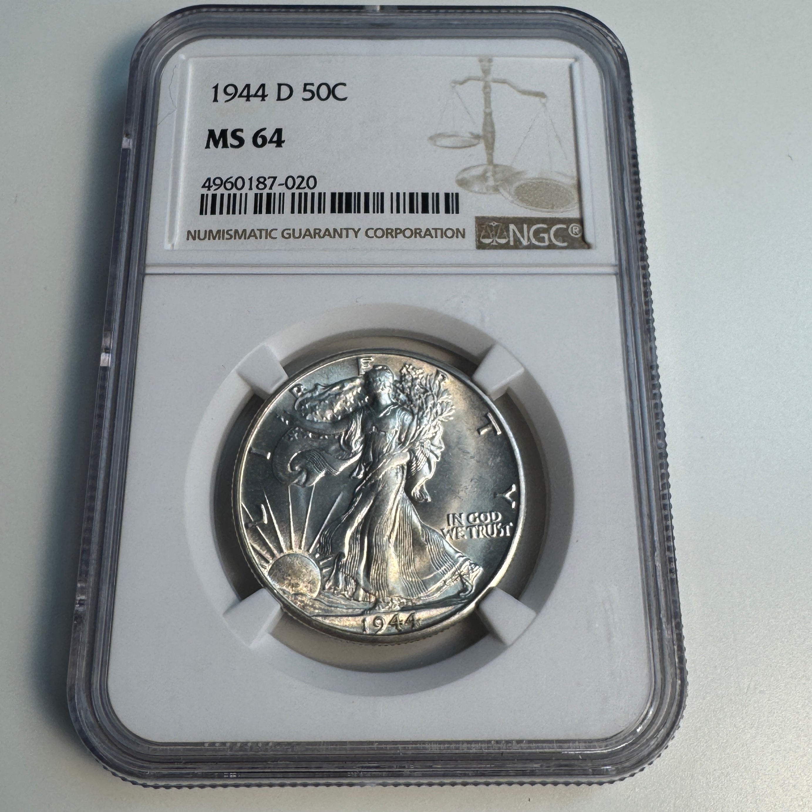 1944-D Walking Liberty Half Dollar, NGC MS-64