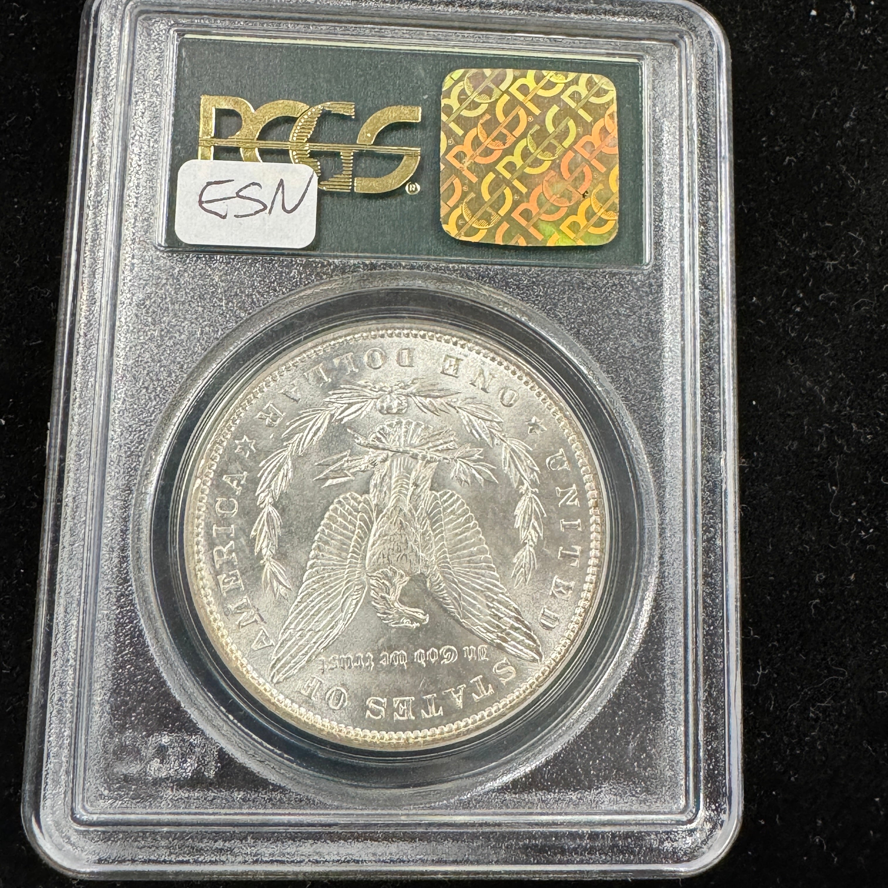 1886 (P) Morgan Silver Dollar US $1, Green PCGS MS-65