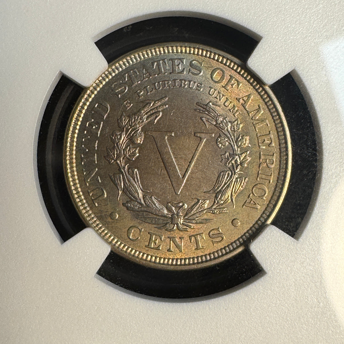 1896 Liberty “V” Nickel 5c, NGC MS-62 , nice colors