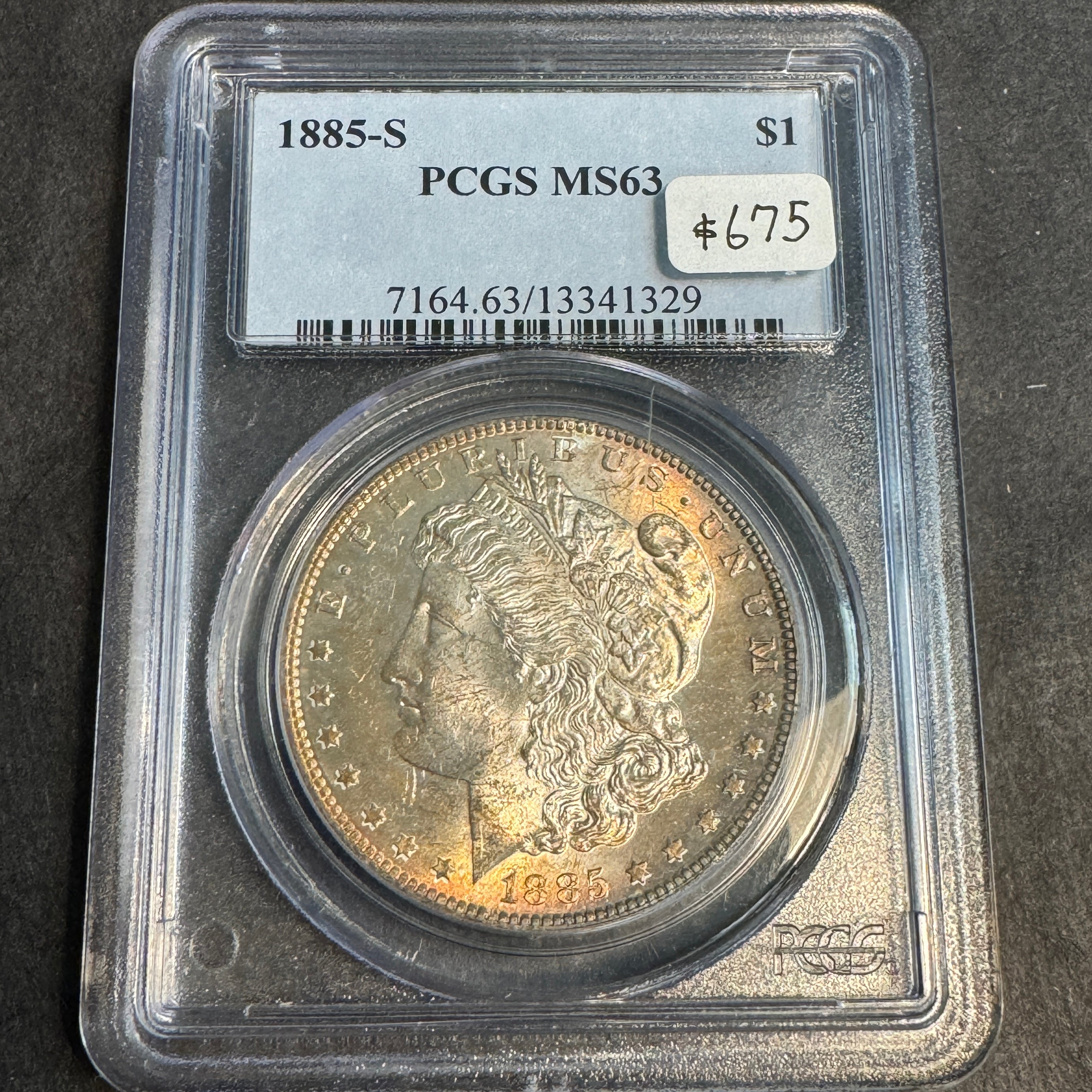 1885-S Morgan Silver Dollar, PCGS MS-63