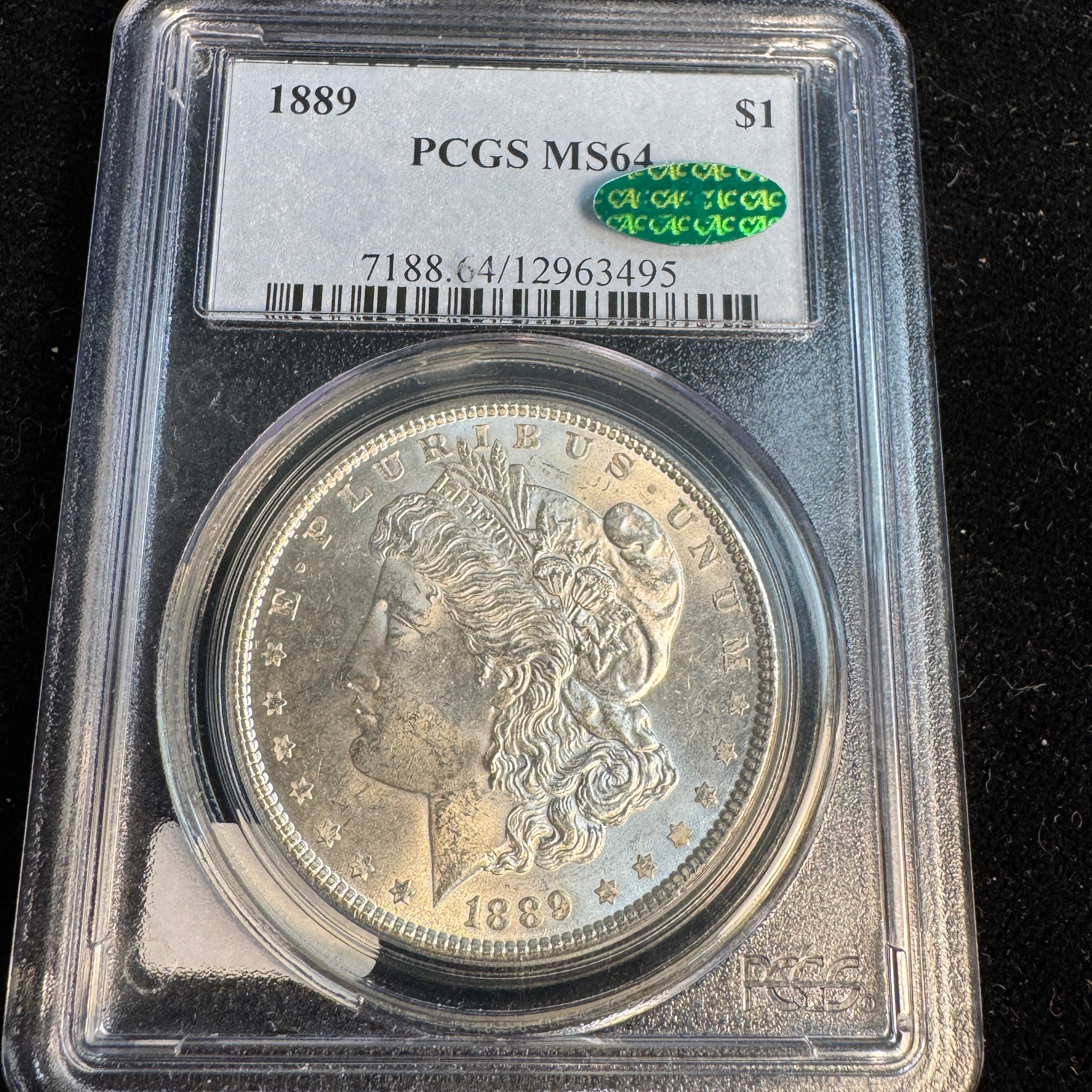1889 Morgan Silver Dollar PCGS MS-64 Green CAC