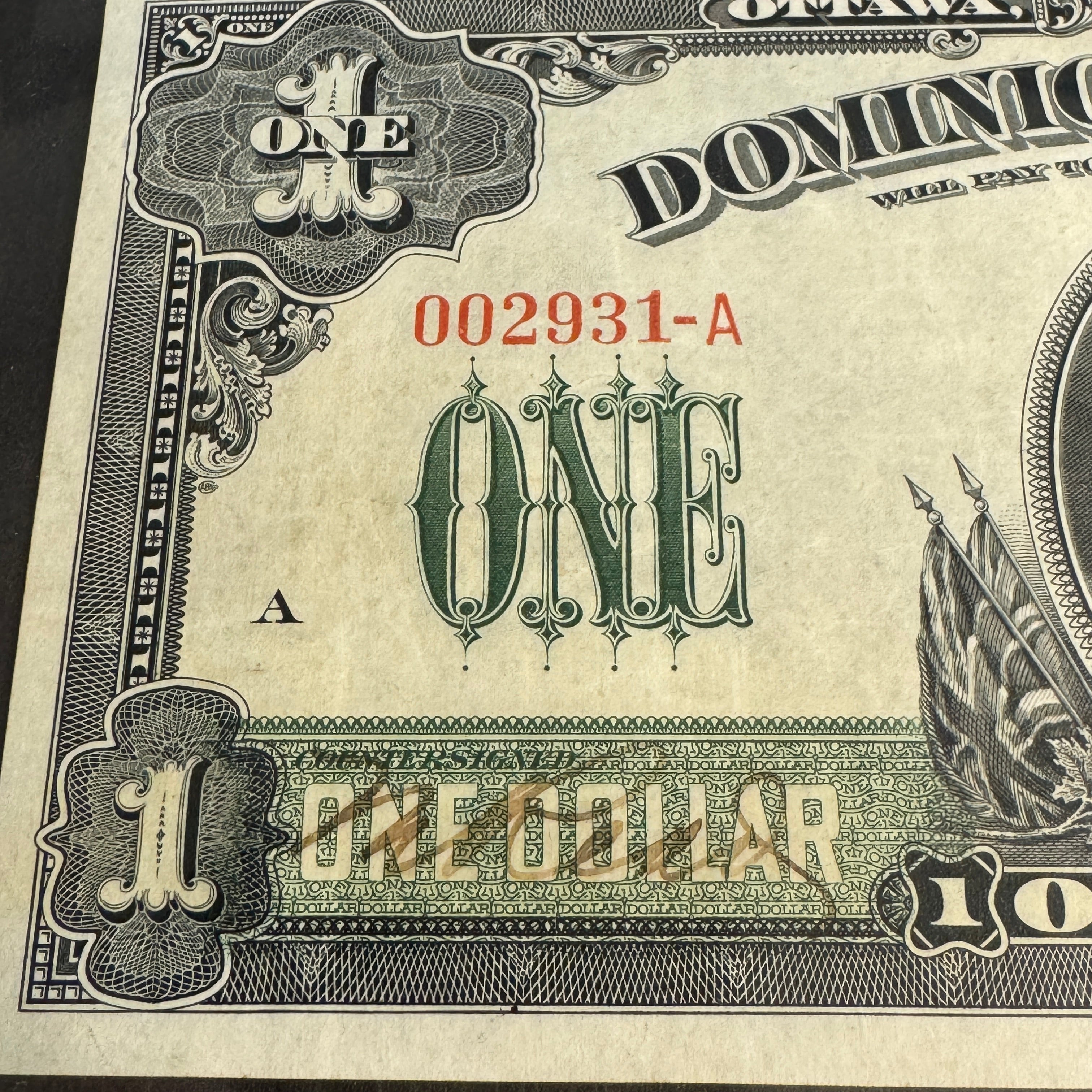 1917 Dominion of Canada Dollar, Low Serial Plate A12/1, P#32a Boville & Hand Countersigned, PCGS Very Fine 30