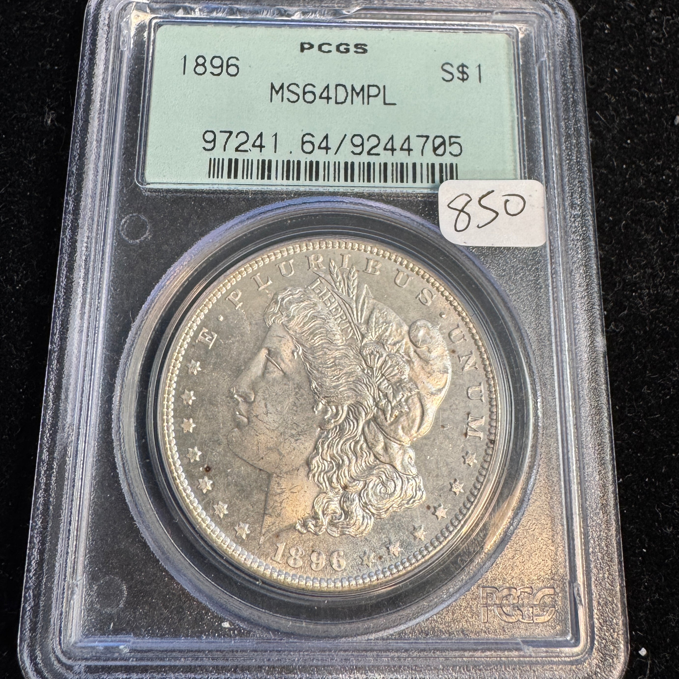 1896 Morgan Silver Dollar, PCGS MS-64 DMPL !